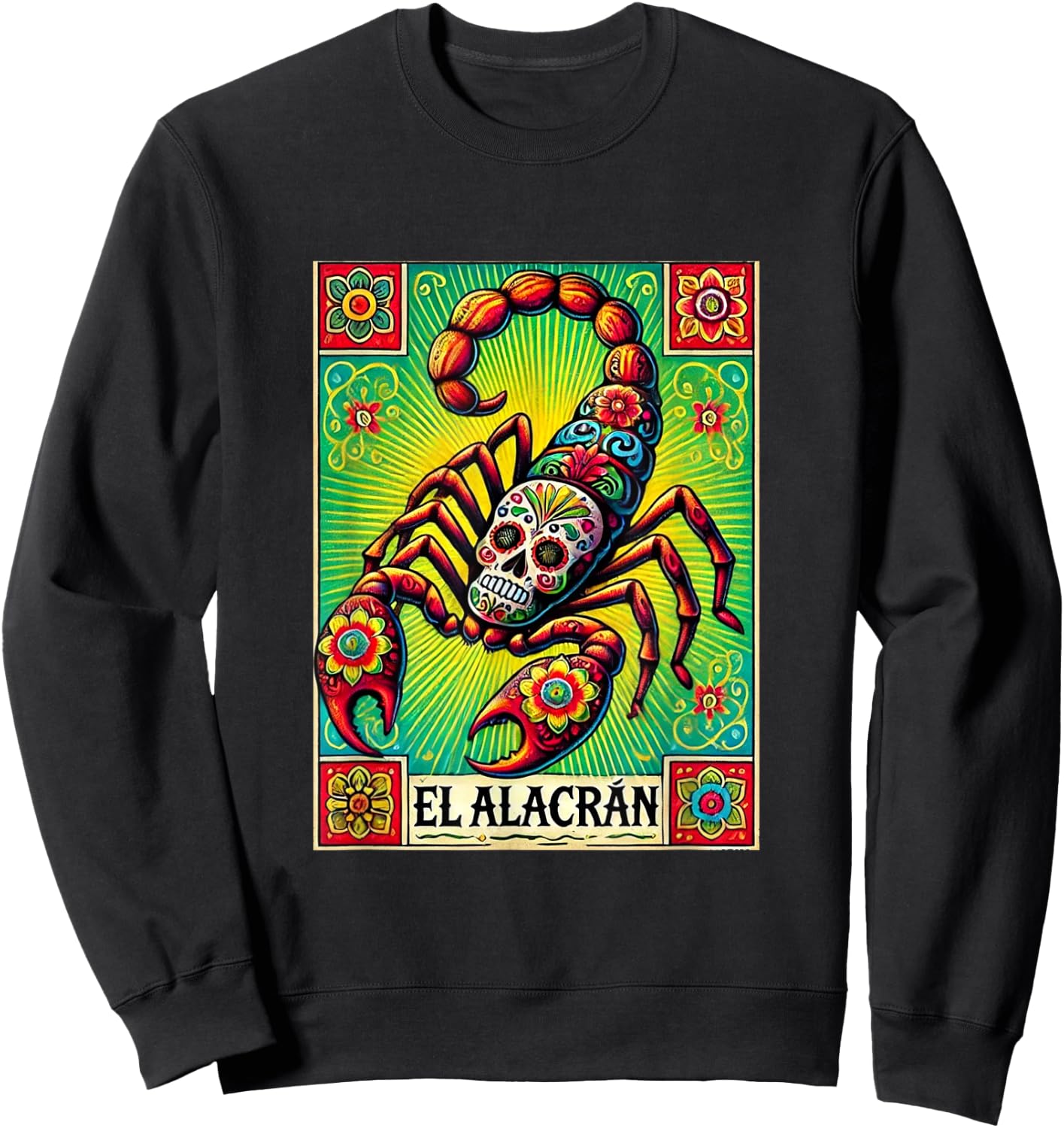 El Alacran Dia de Muertos Sweatshirt - Sweatshirt | Black
