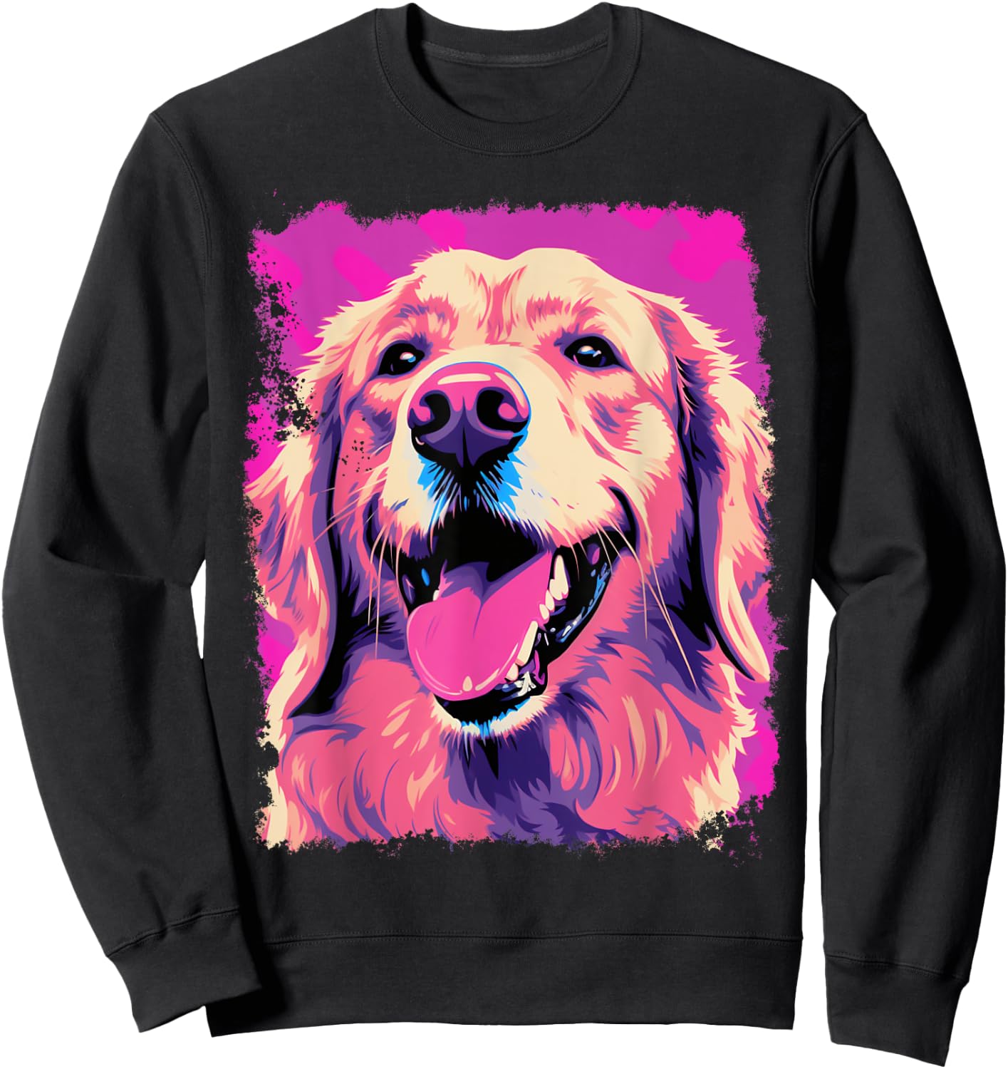 Golden Retriever Pink Sweatshirt - Sweatshirt | Black