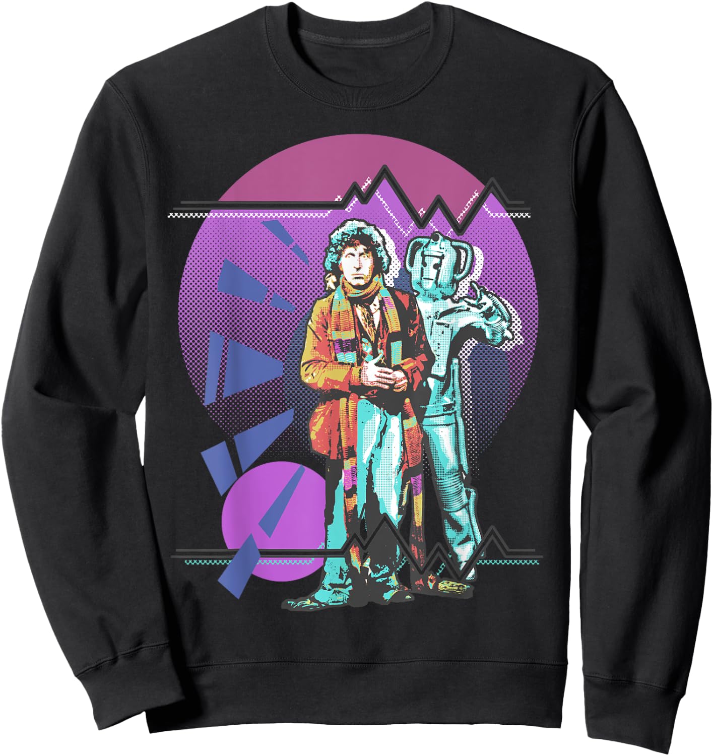 Pop Art 4th Doctor Baker Cosmic Time Travel Fan Sweatshirt - Sweatshirt | Black