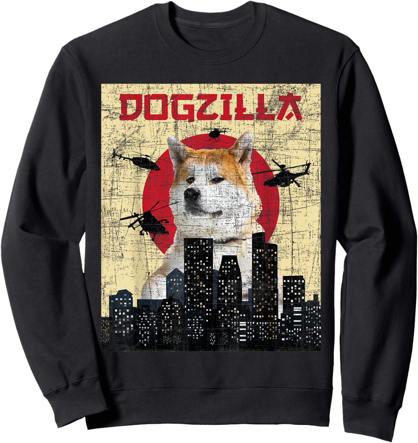 Dogzilla - Japanese Akita Dog Lover Canine Pet Owner Sweatshirt - Sweatshirt | Black