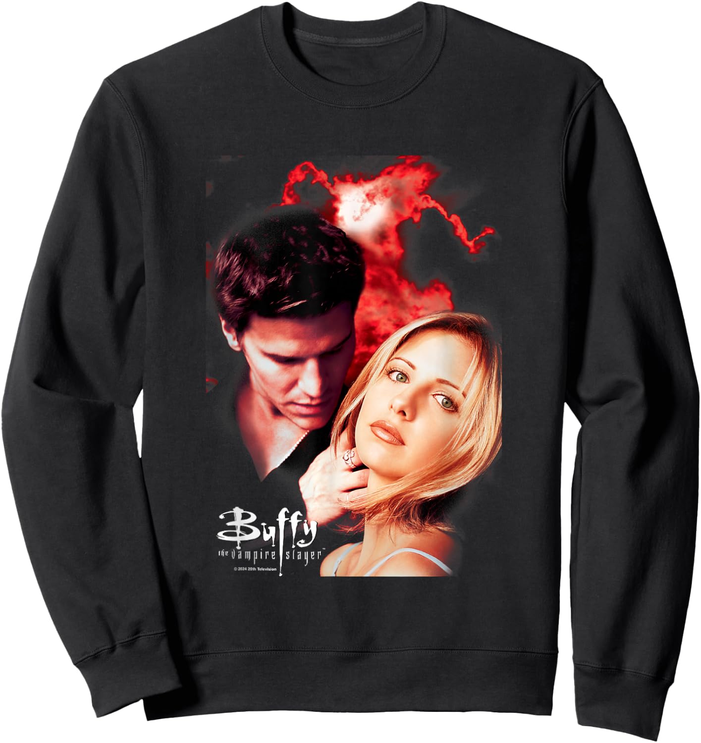 Buffy The Vampire Slayer Buffy & Angel Vintage Poster Sweatshirt - Sweatshirt | Black
