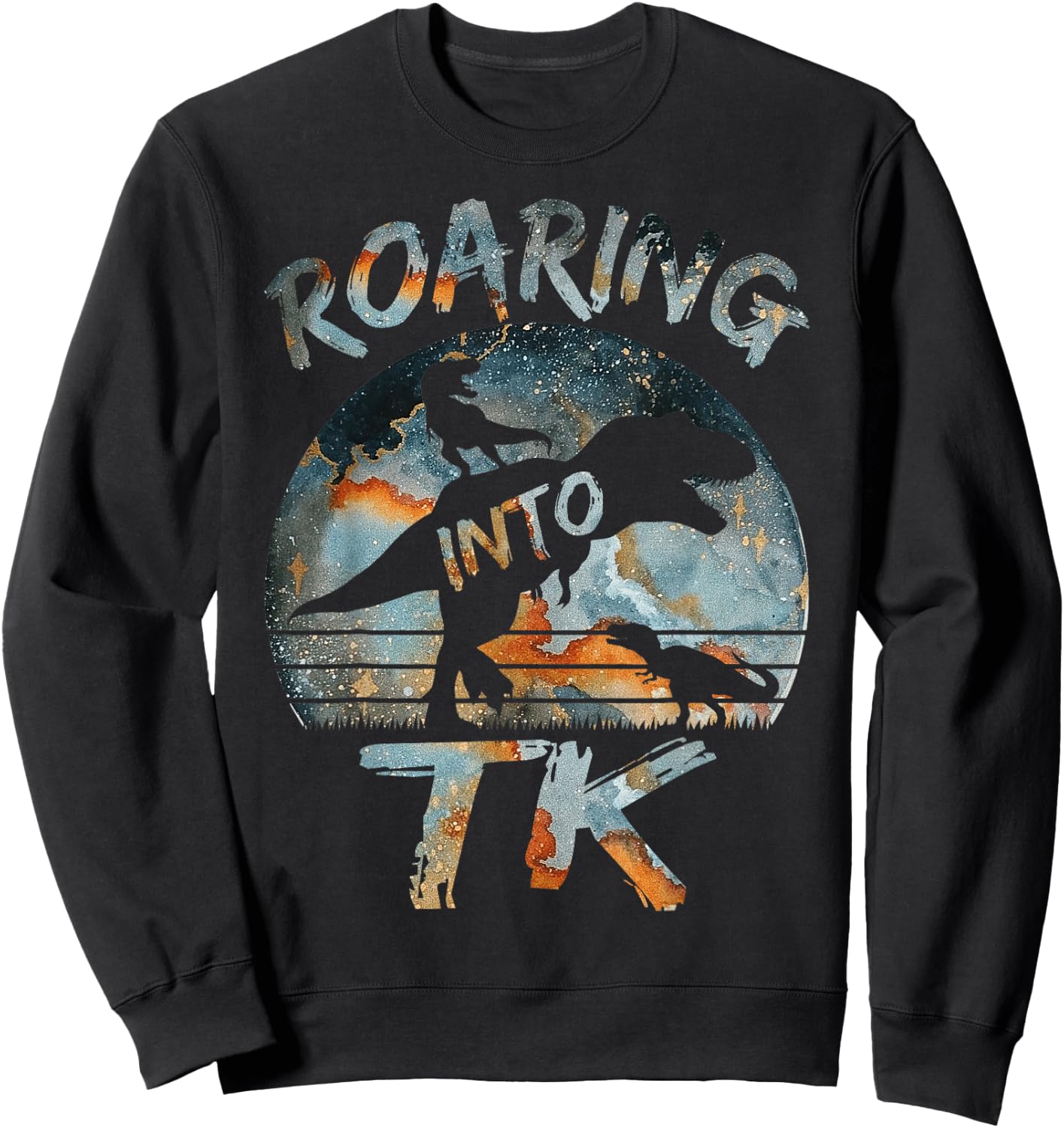 Roaring into TK Back To School Dinossaur TK T Rex Boys Sweatshirt - Sweatshirt | Black