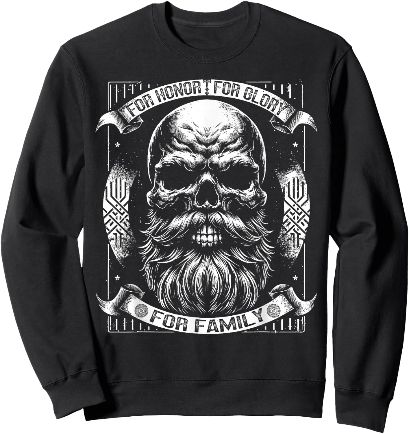 Wikinger Spruch, Honor Glory Family, Germanen Viking Sweatshirt - Sweatshirt | Black
