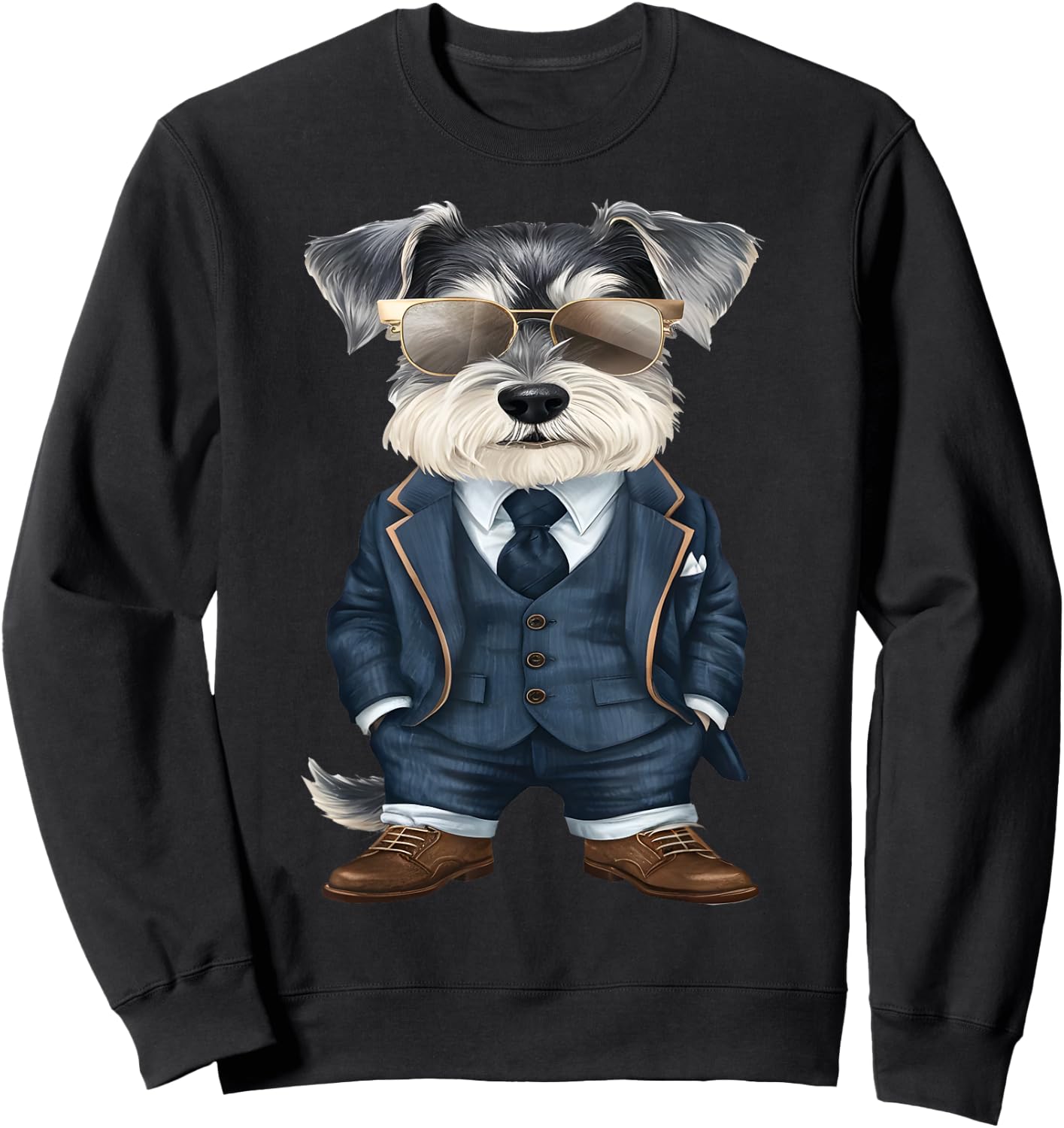 Men Woman Miniature Schnauzer Suit Miniature Schnauzer Sweatshirt - Sweatshirt | Black