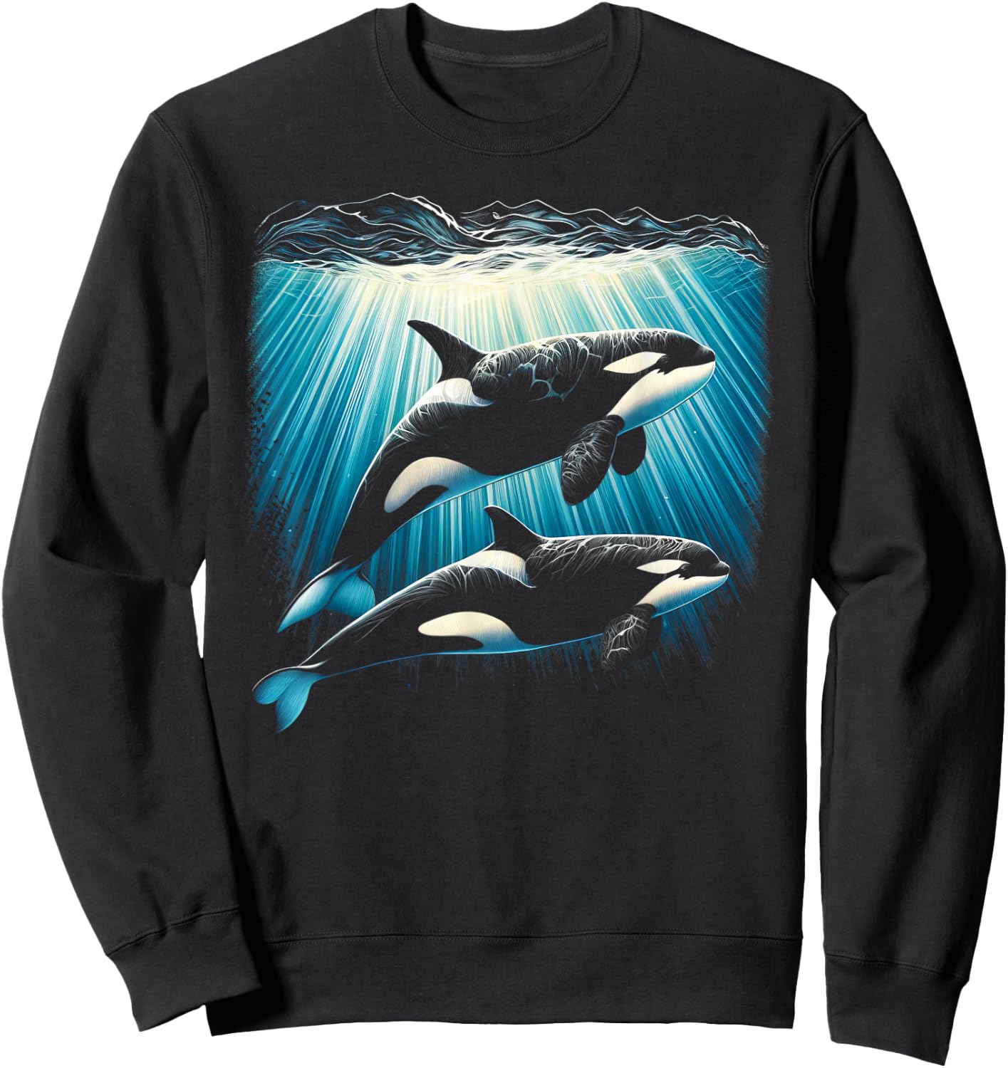 Orca Couple Underwater Sweatshirt - Sweatshirt | Black