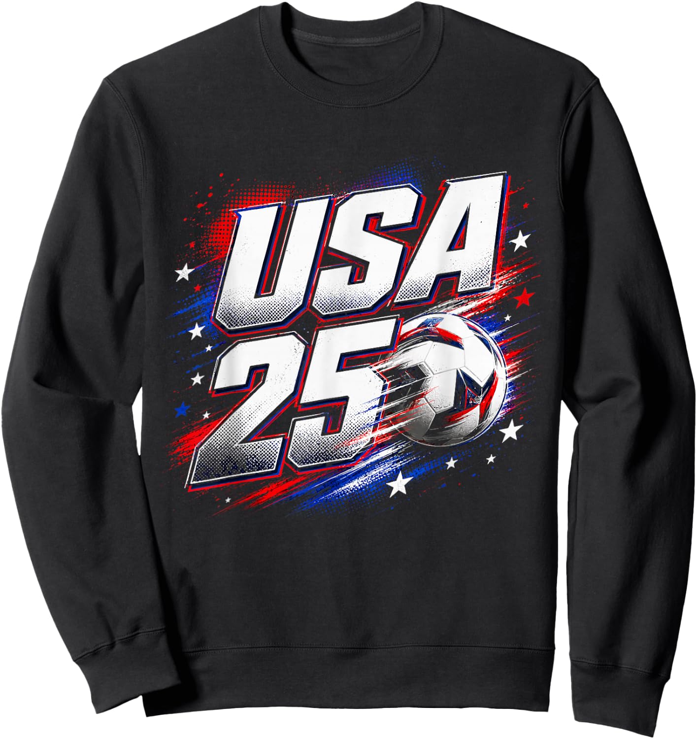 USA Red White Blue Athletic Sports 250 Years Sweatshirt - Sweatshirt | Black