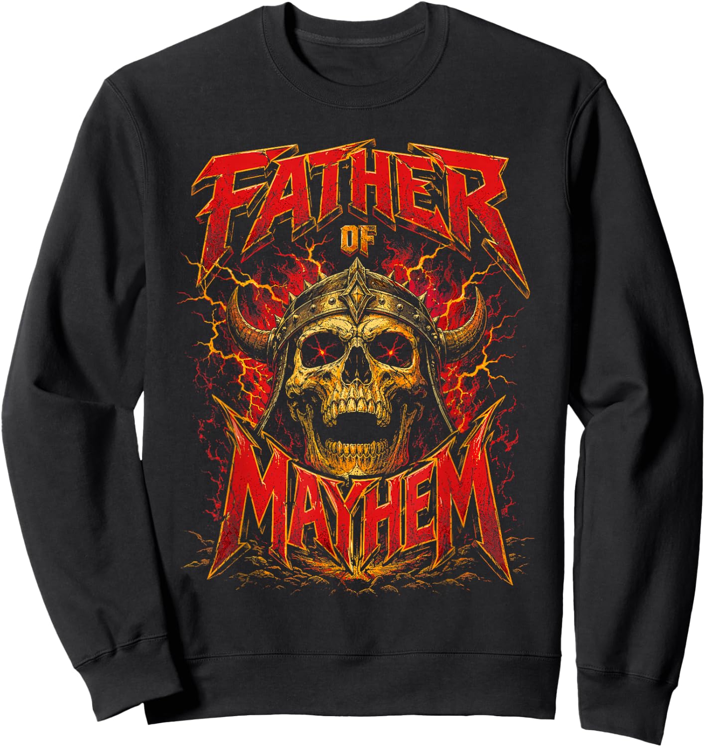 Father's Day Father of Mayhem Funny Dad Matching Family Sweatshirt - Sweatshirt | Black