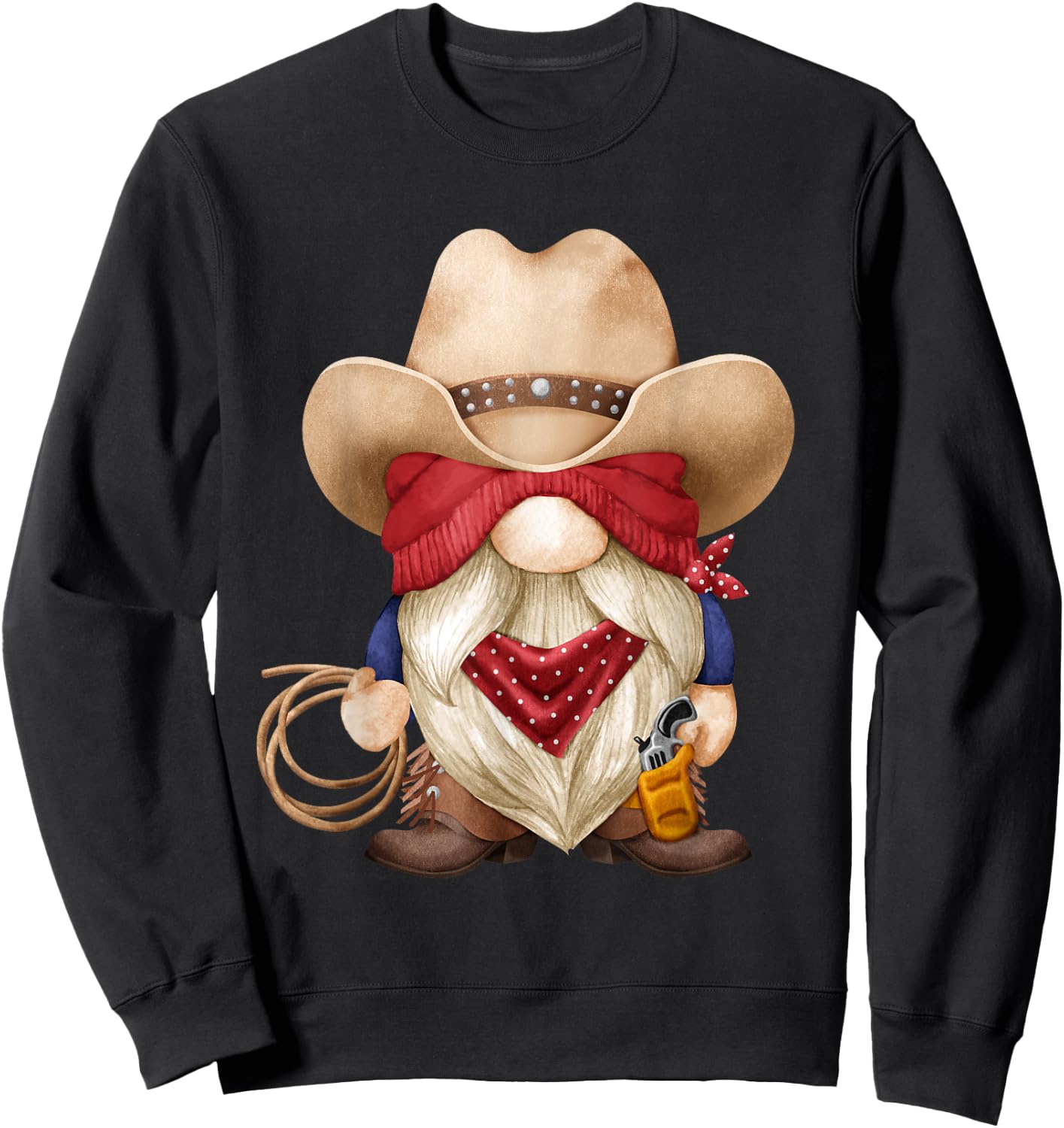 Cute Cowboy Grandpa With Western Decor For Farmer With Gnome Sweatshirt - Sweatshirt | Black