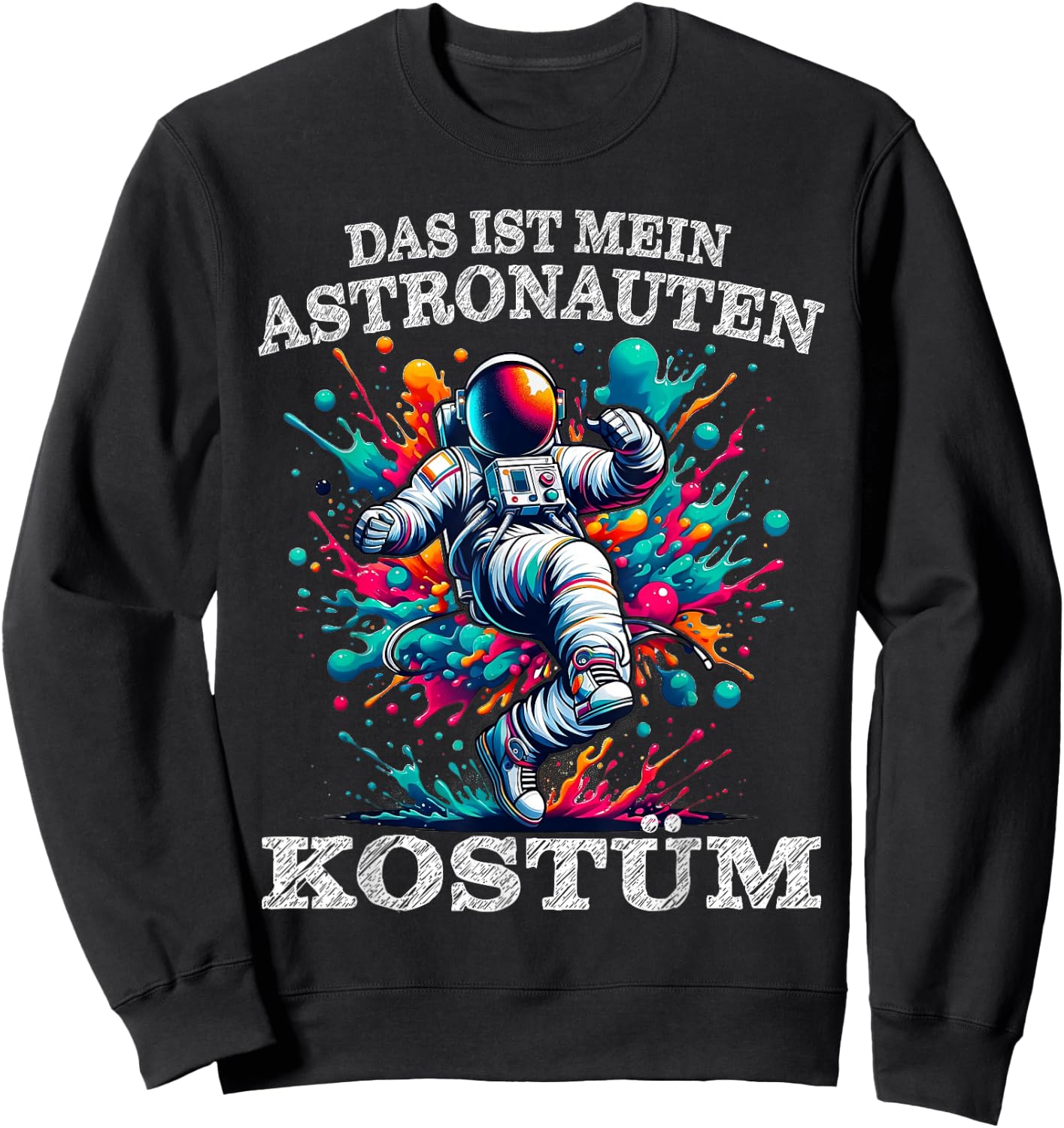 Carnival Space Suit Space Astronaut Costume Colourful , black Sweatshirt - Sweatshirt | Black