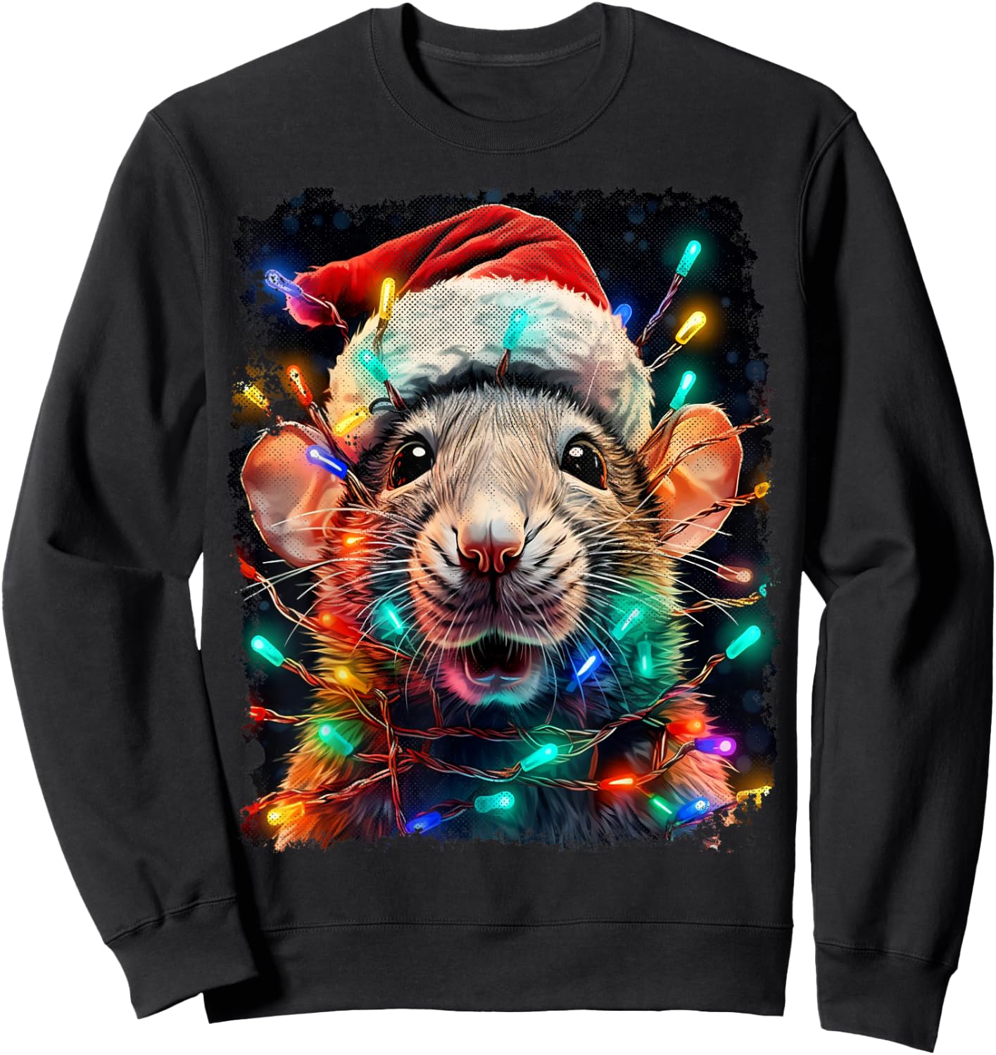 Vintage Rat Christmas Sweatshirt - Sweatshirt | Black