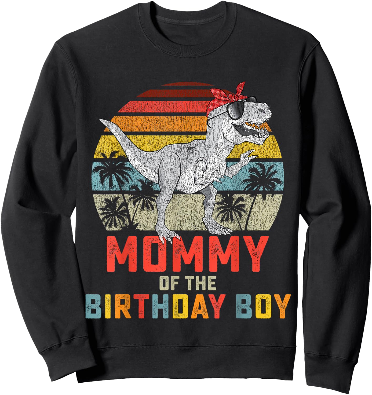 Mommy Dinosaur Birthday Boy Mom Matching Family Small Sweatshirt - Sweatshirt | Black