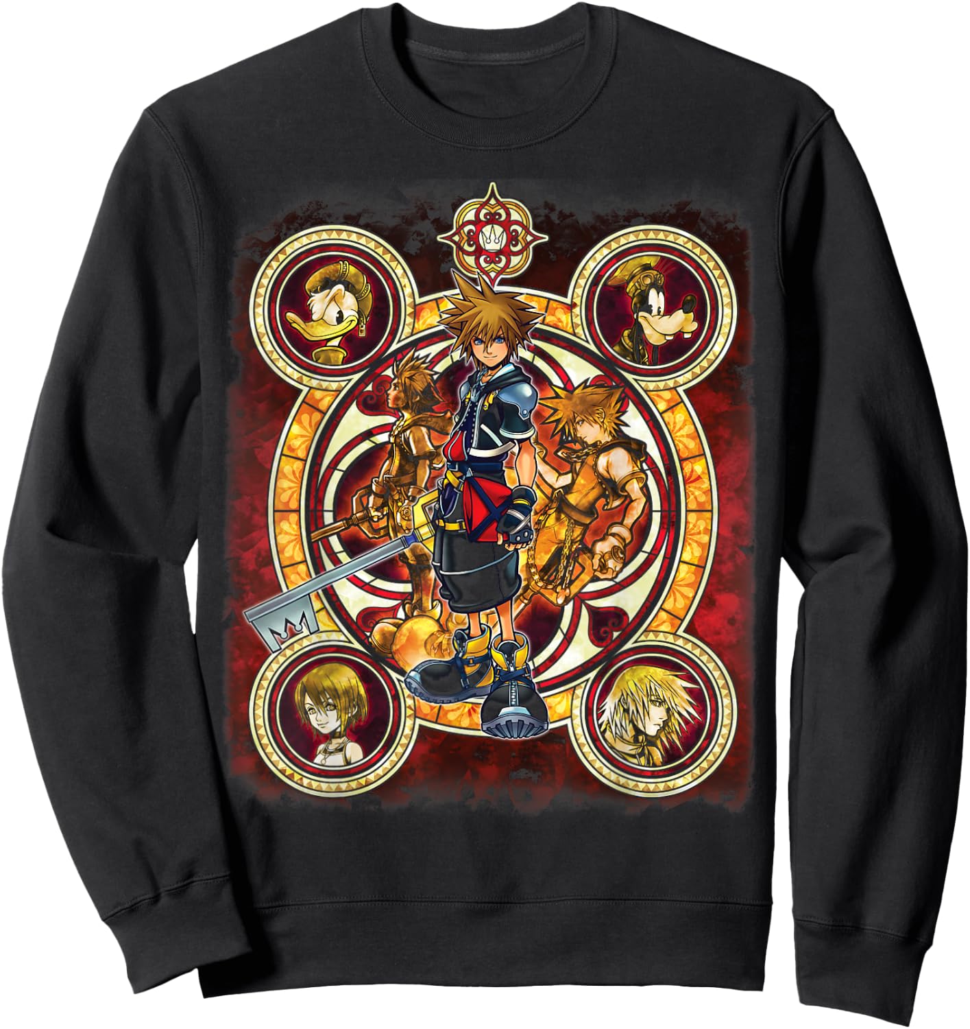 Disney Kingdom Hearts Group Shot Circles Sweatshirt - Sweatshirt | Black