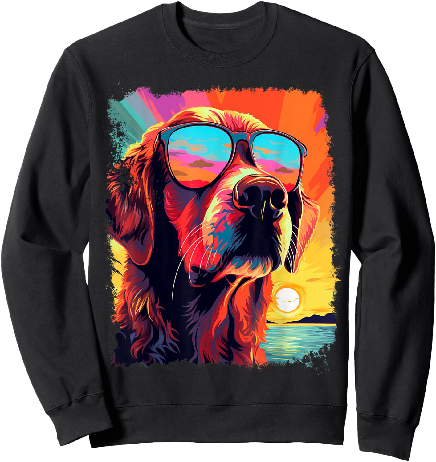 Golden Retriever Hawaiian Sweatshirt - Sweatshirt | Black