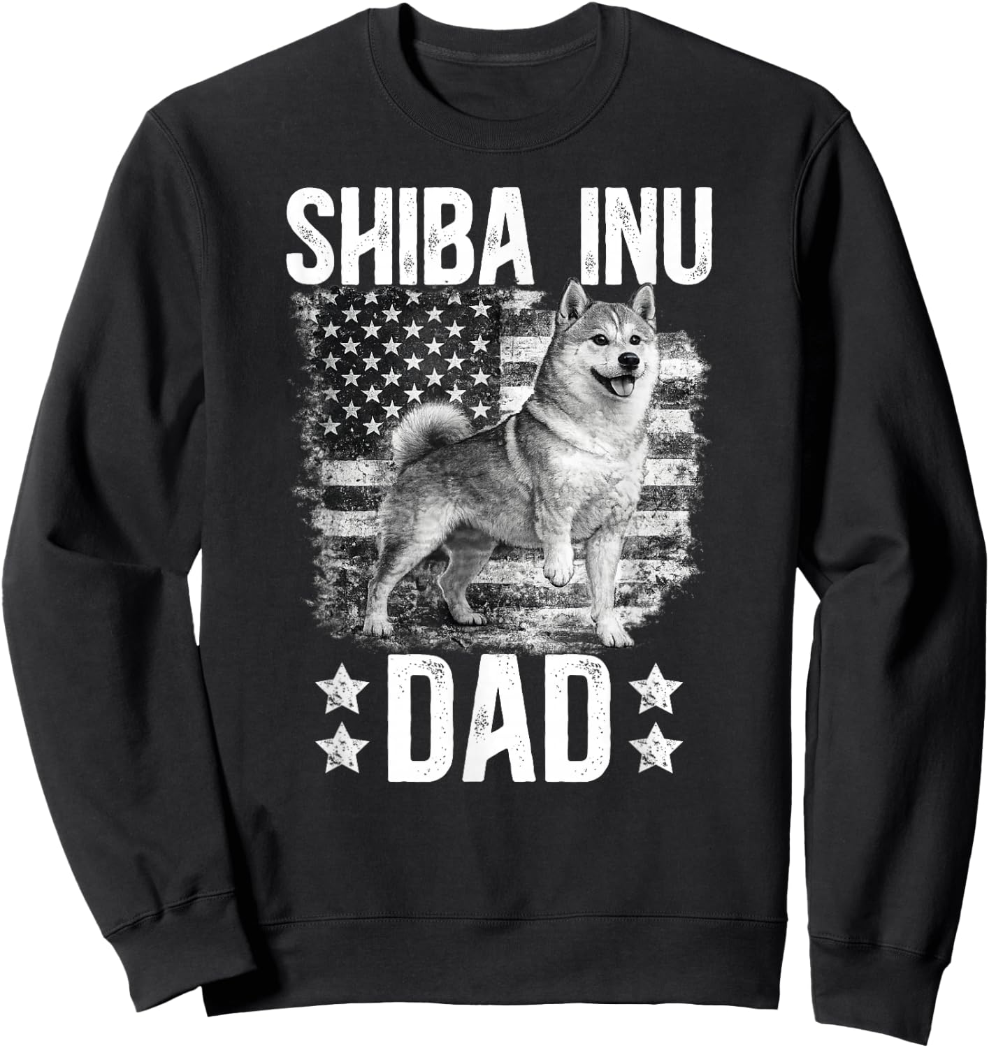 Shiba Inu Dad US Flag Shiba Inu Owner Shiba Inu Lover Sweatshirt - Sweatshirt | Black