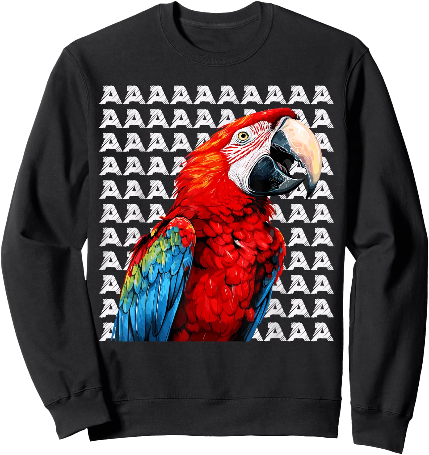 Macaw Parrot, Scarlet Macaw Screaming, Funny Macaw Sweatshirt - Sweatshirt | Black