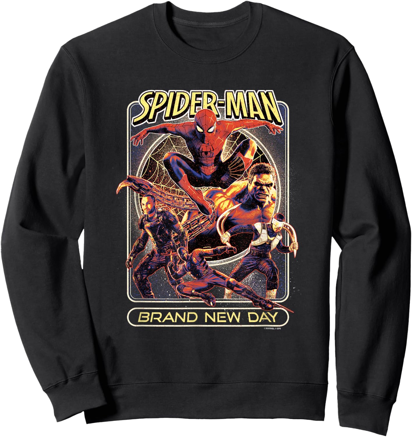 Marvel Spider-Man: New Day Vintage Style Movie Poster Sweatshirt - Sweatshirt | Black