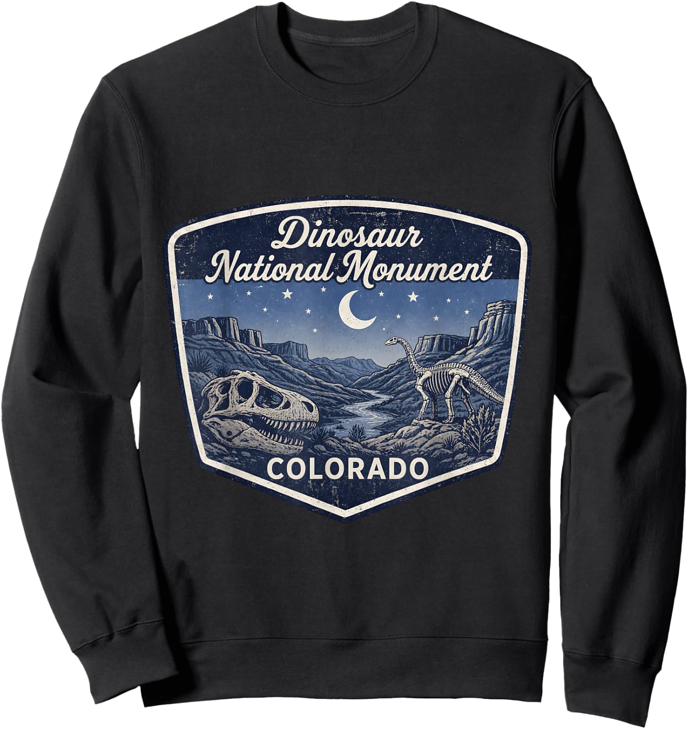 Dinosaur National Monument Colorado Fossil Skeleton Sweatshirt - Sweatshirt | Black