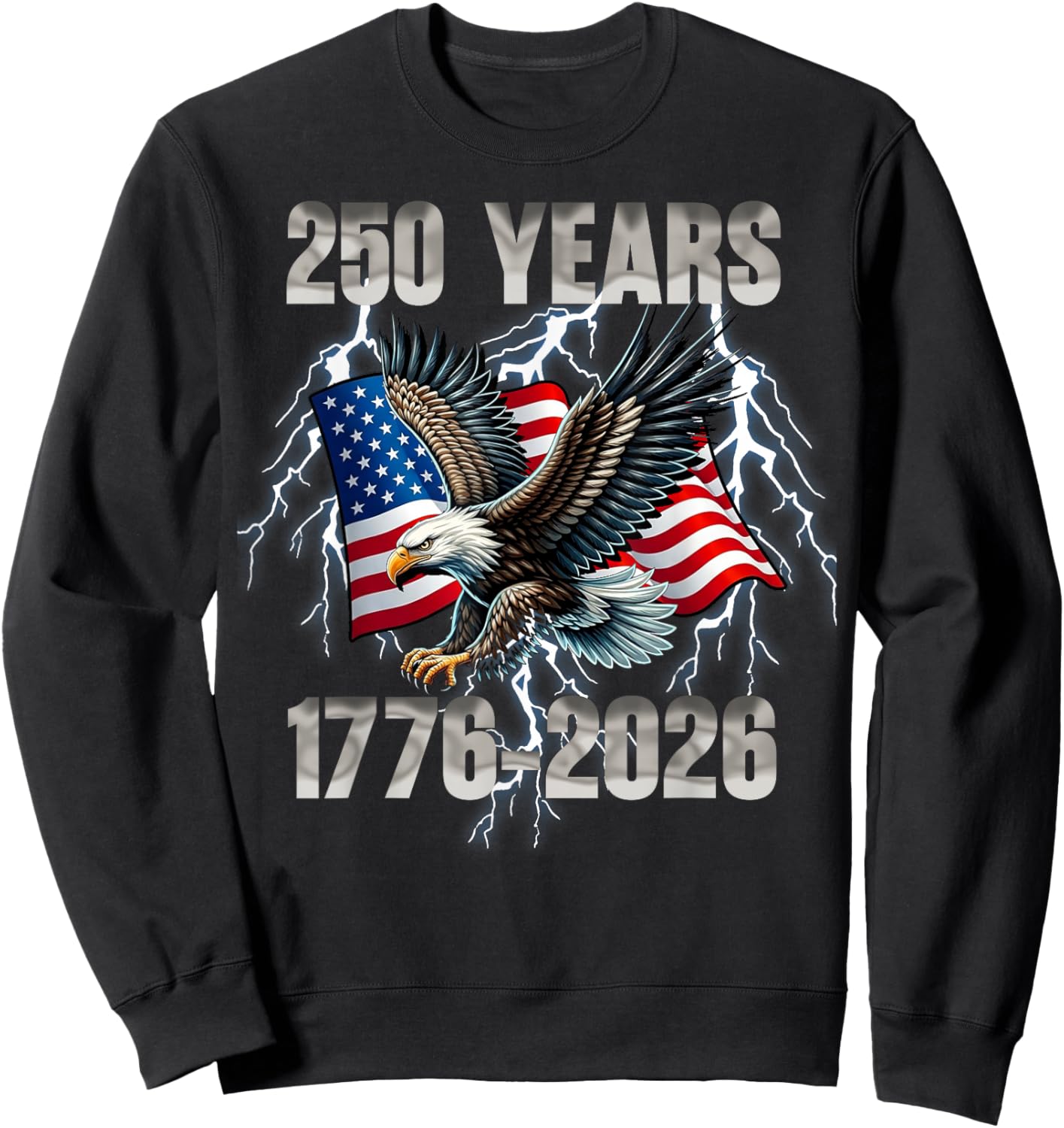 250 Years Birthday 4th of July America USA 250th Anniversary Sweatshirt - Sweatshirt | Black