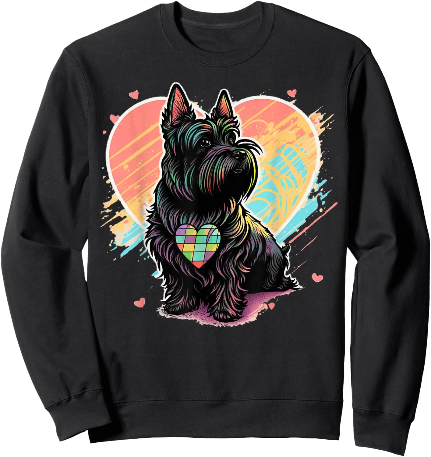 Scottie Dog Scottish Terrier Item Valentines Day Owner Sweatshirt - Sweatshirt | Black