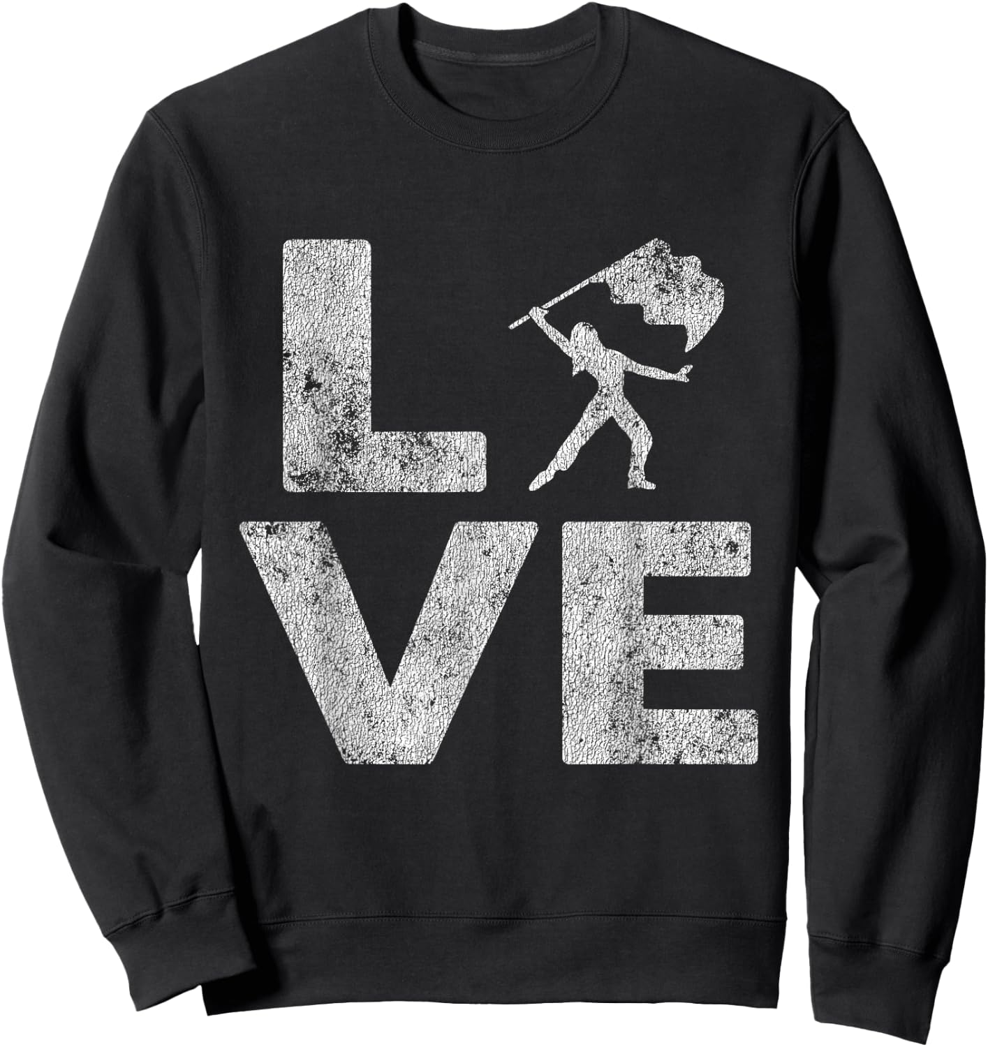 Love Color Guard Winter Guard Distressed Sweatshirt - Sweatshirt | Black