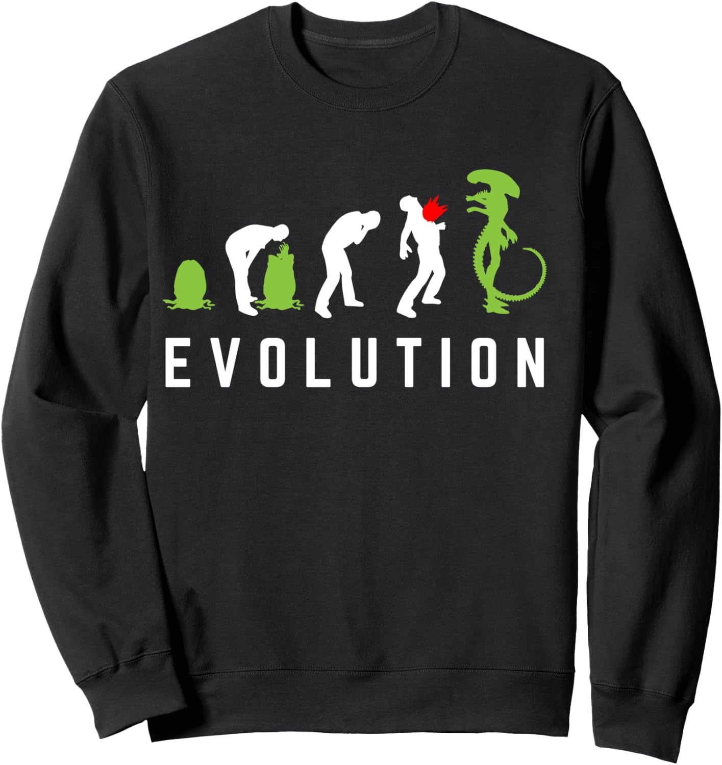 L'évolution de l'homme extraterrestre Manche Longue Sweatshirt - Sweatshirt | Black