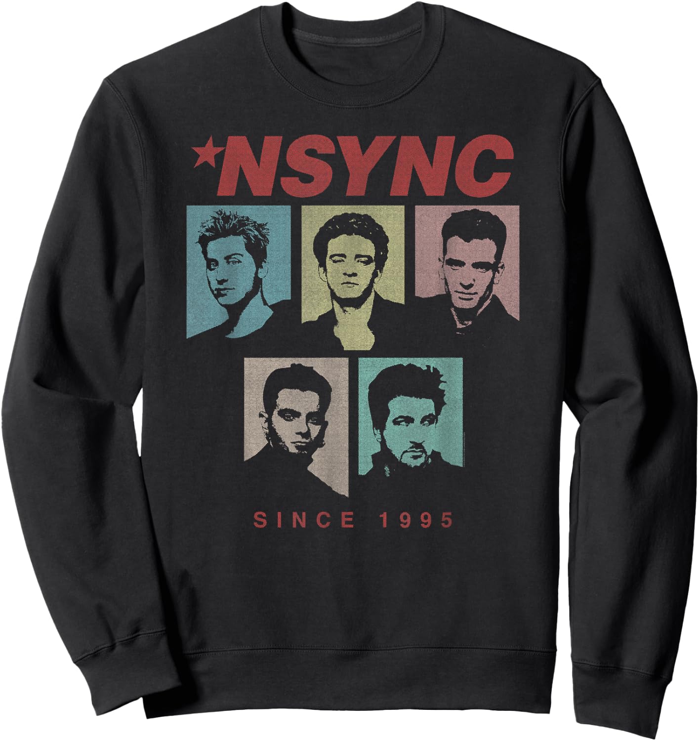NSYNC Offiziell seit 1995 in Schwarz, -Erwachsene, -Kinder, Klassisch, Kurzarm, Einfarbig, Small, Standardlänge, Imported Sweatshirt - Sweatshirt | Black
