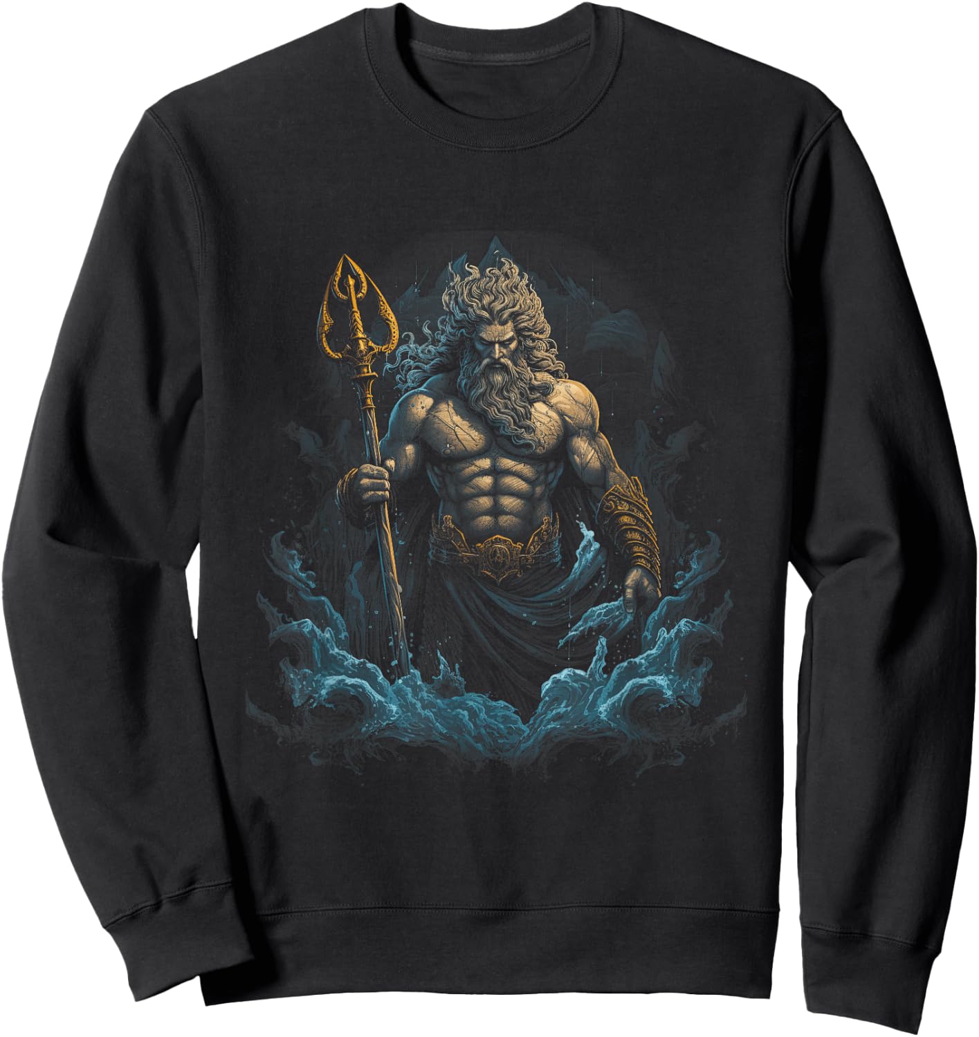 Greek Poseidon Ancient Greece , black Sweatshirt - Sweatshirt | Black