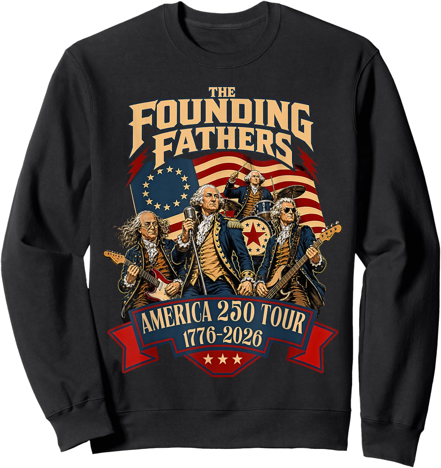 America 250 Years Anniversary 4th July 2026 USA Birthday Sweatshirt - Sweatshirt | Black