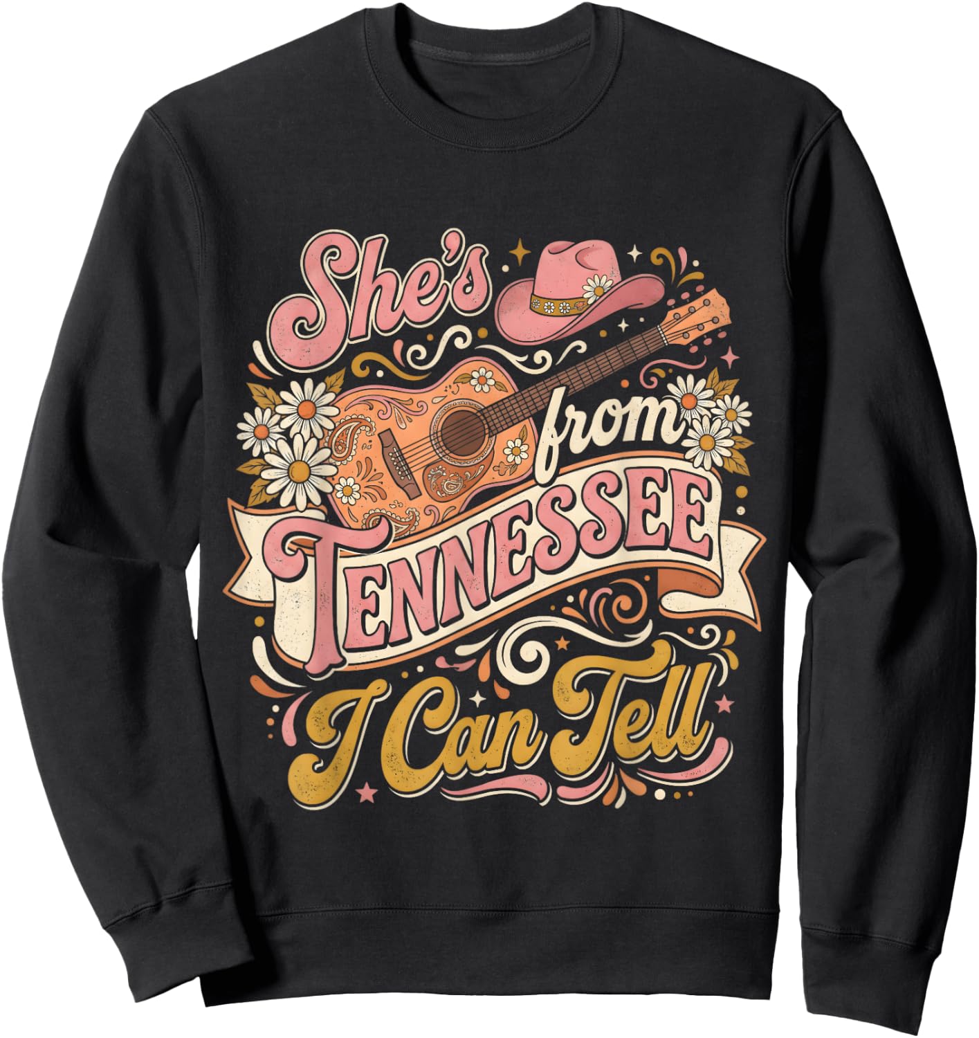 She’s from Tennessee I Can Tell Retro Cowgirl Sweatshirt - Sweatshirt | Black