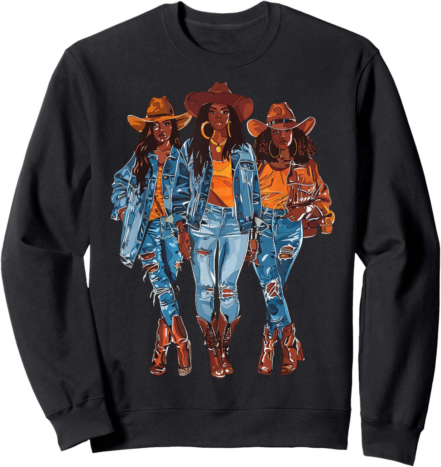 Black Cowgirl Vibes Melanin Black History Texas Sweatshirt - Sweatshirt | Black