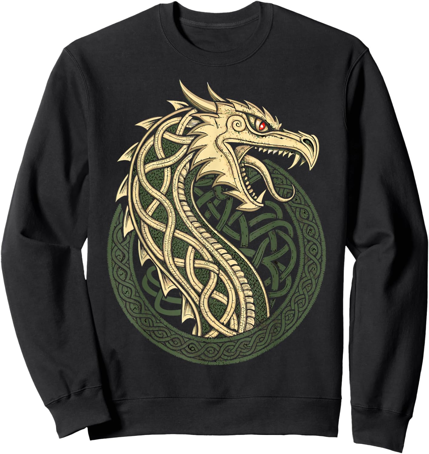 Jörmungandr The World Serpent – Norse Viking Dragon Sweatshirt - Sweatshirt | Black