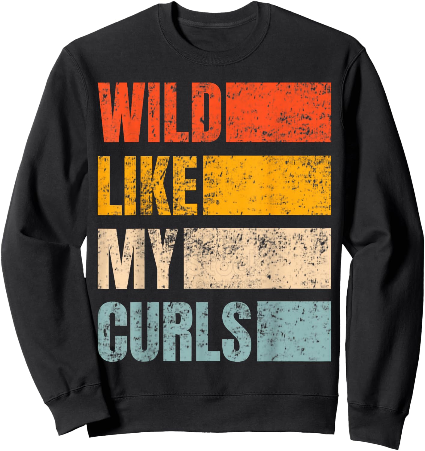 Toddler Girls Wild Like My Curls Funny Cute Curly Hair Retro Sweatshirt - Sweatshirt | Black
