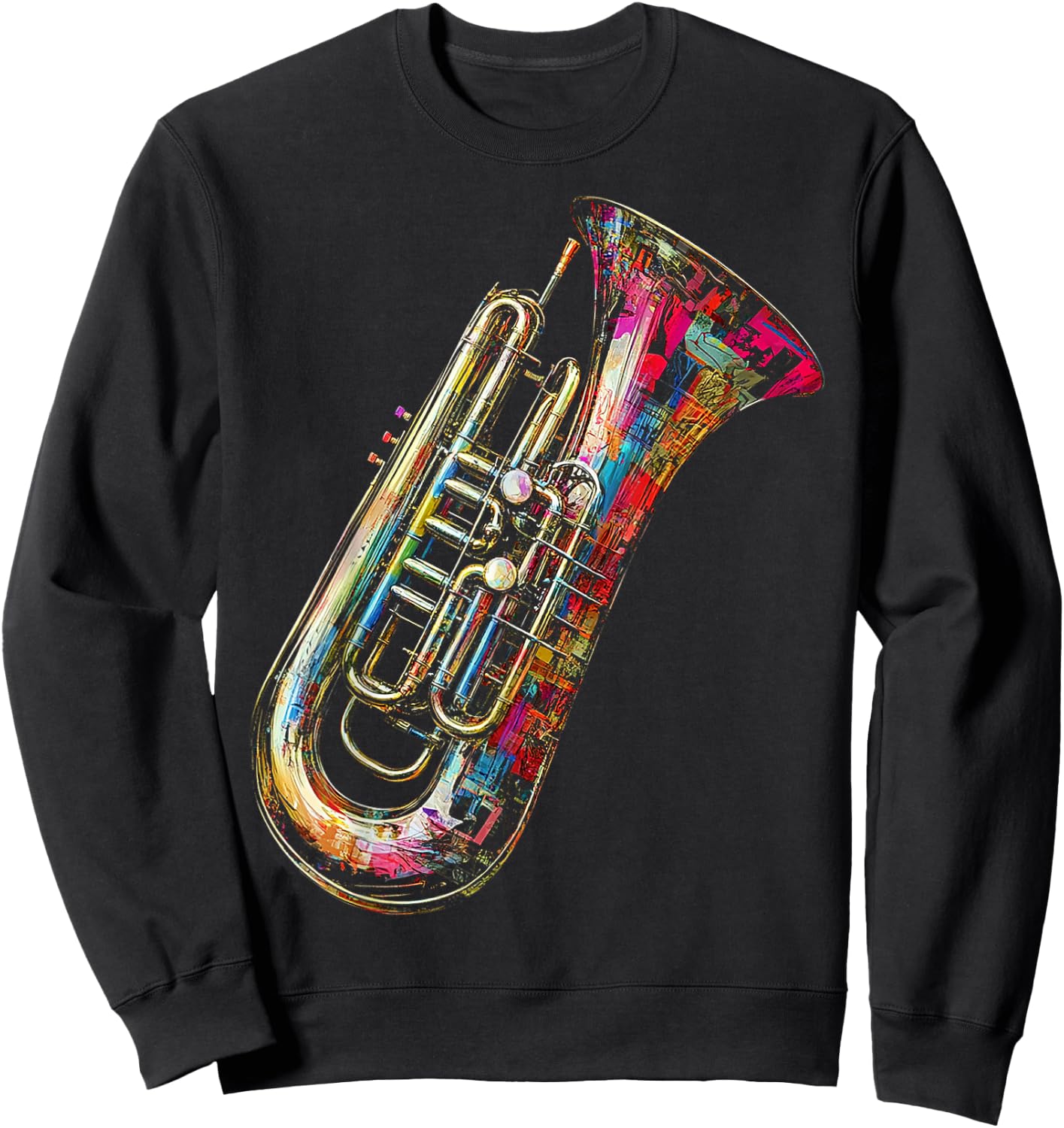 Basse Tuba Instrument de Musique Motif Art Basse Tuba Sweatshirt - Sweatshirt | Black
