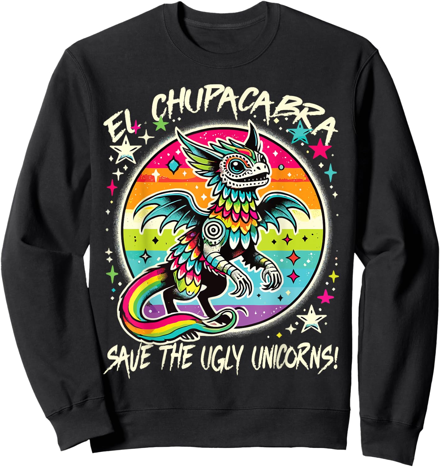 El Chupacabra Cryptid Kids Sweatshirt - Sweatshirt | Black