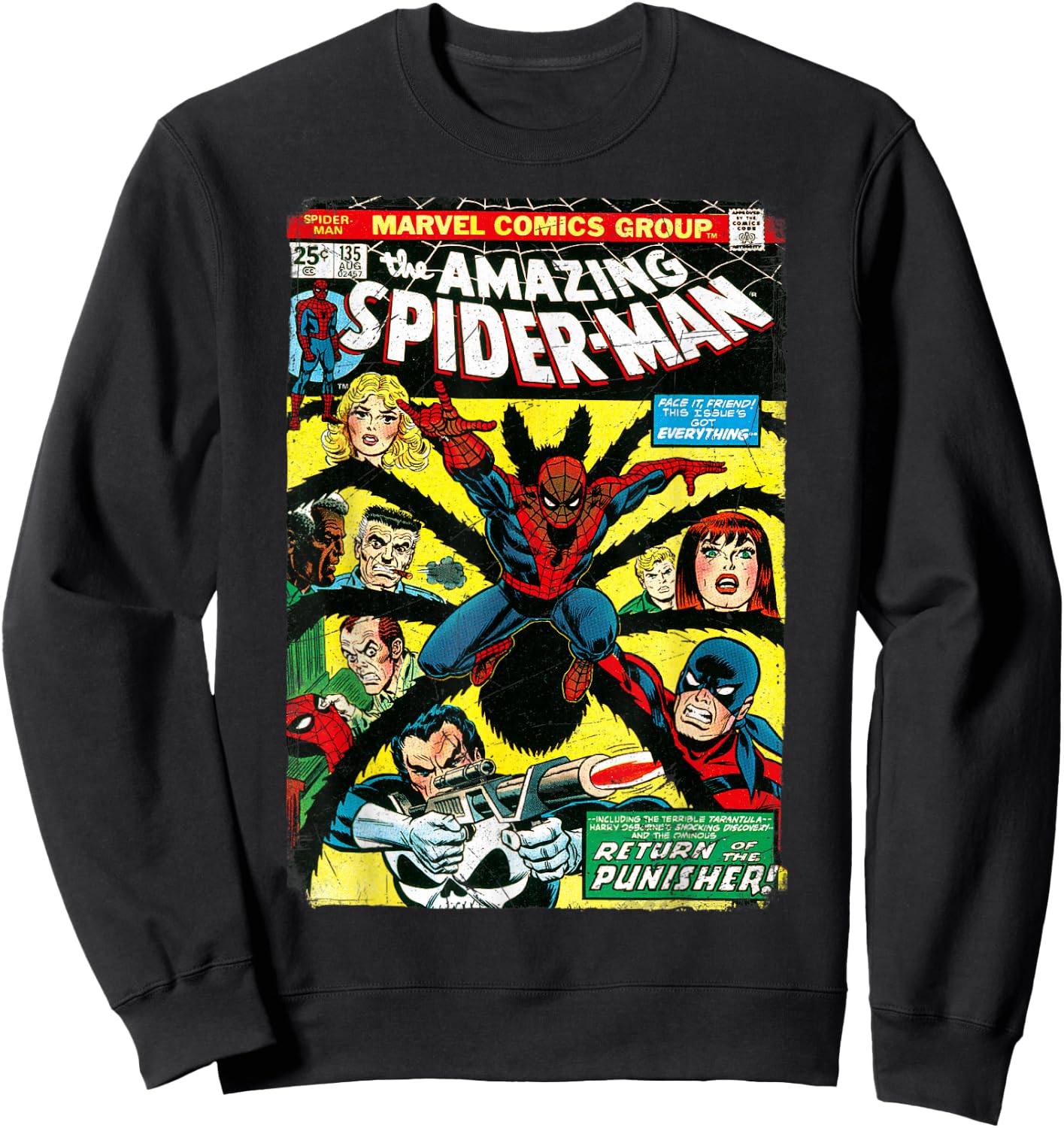 Marvel The Amazing Spider-Man Comic Book Cover Sweatshirt - Sweatshirt | Black