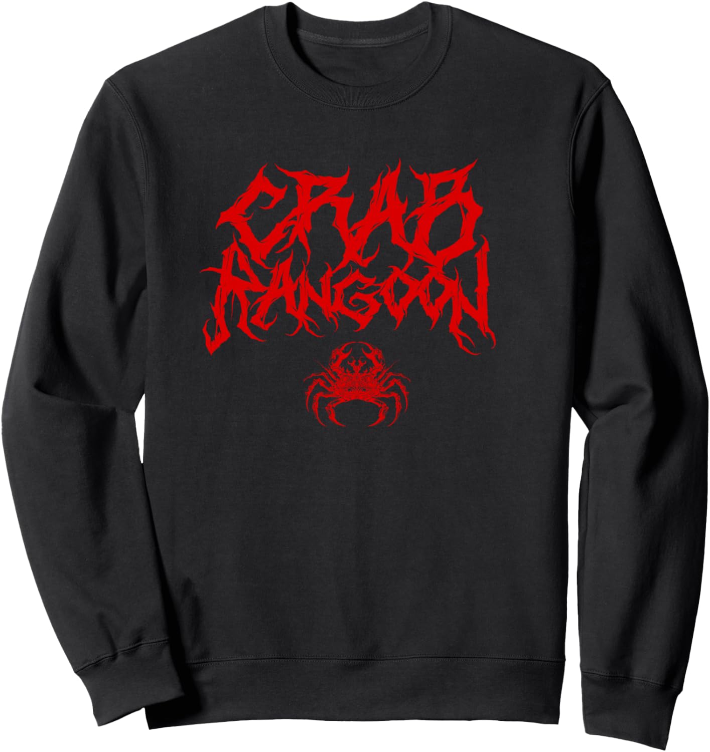 Crab Rangoon Funny Chinese Food Heavy Metal Band Goth Cursed Sweatshirt - Sweatshirt | Black