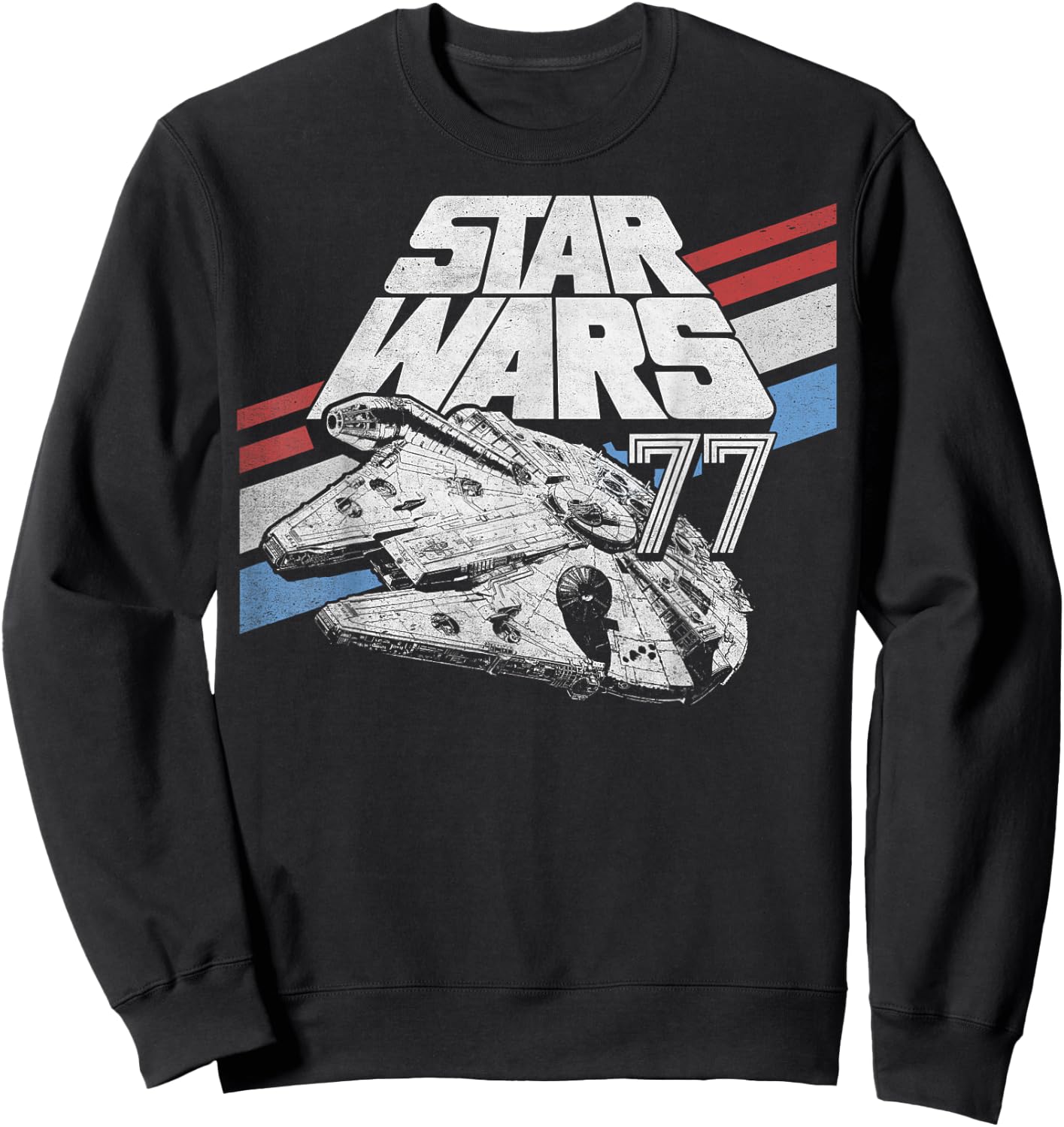 Star Wars 77 Millennium Falcon Classic A New Hope Logo Sweatshirt - Sweatshirt | Black