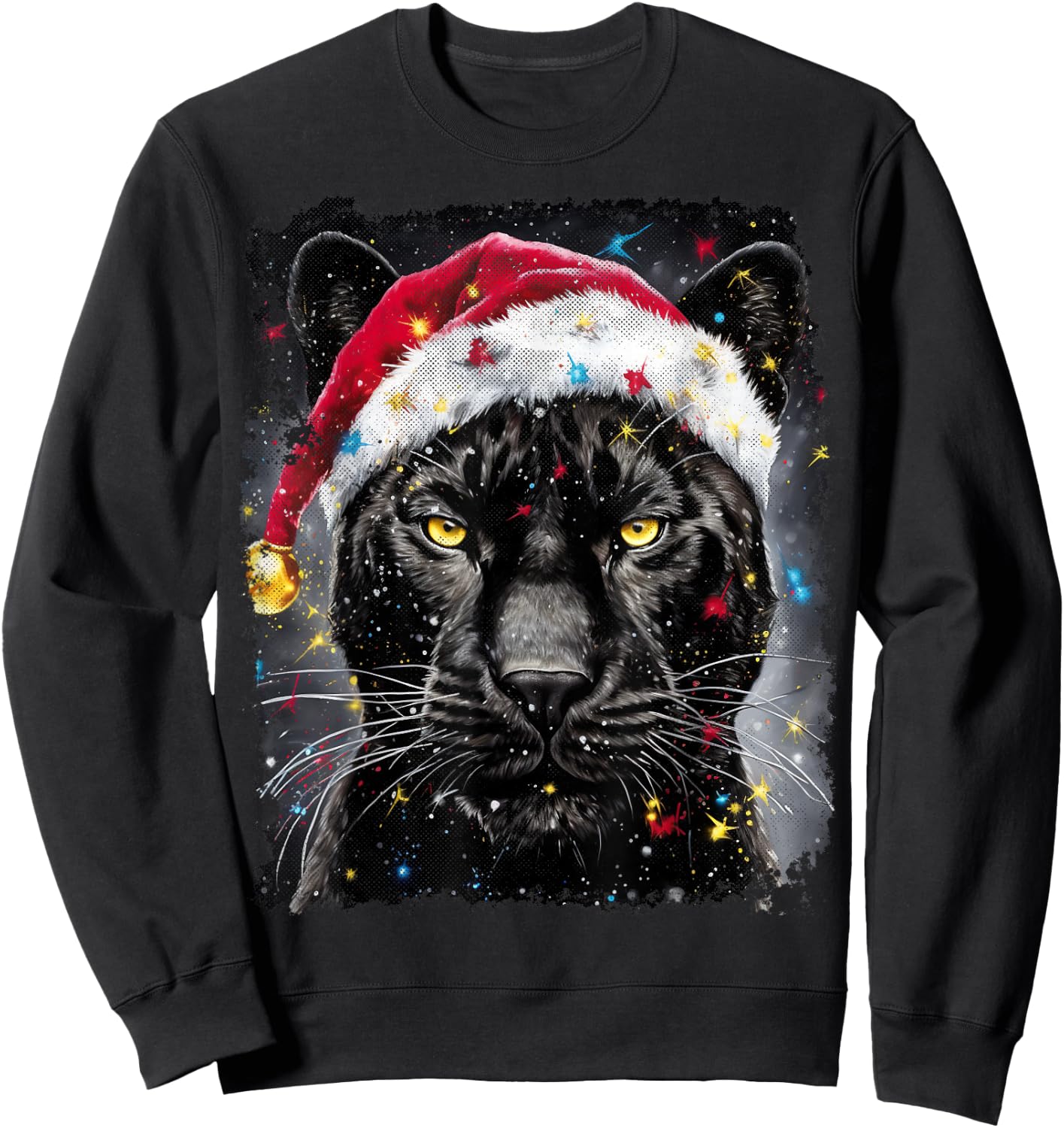 Xmas Panther Black Christmas Sweatshirt - Sweatshirt | Black