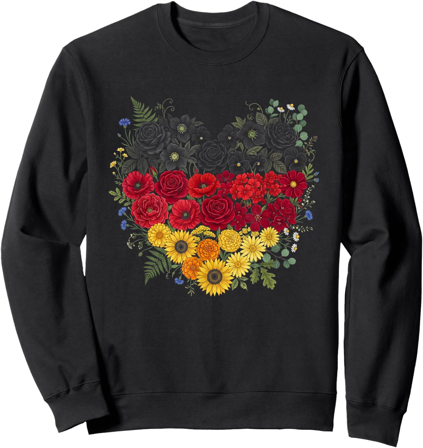 Deutschland Herz mit der Deutschen Flagge Germany Sweatshirt - Sweatshirt | Black