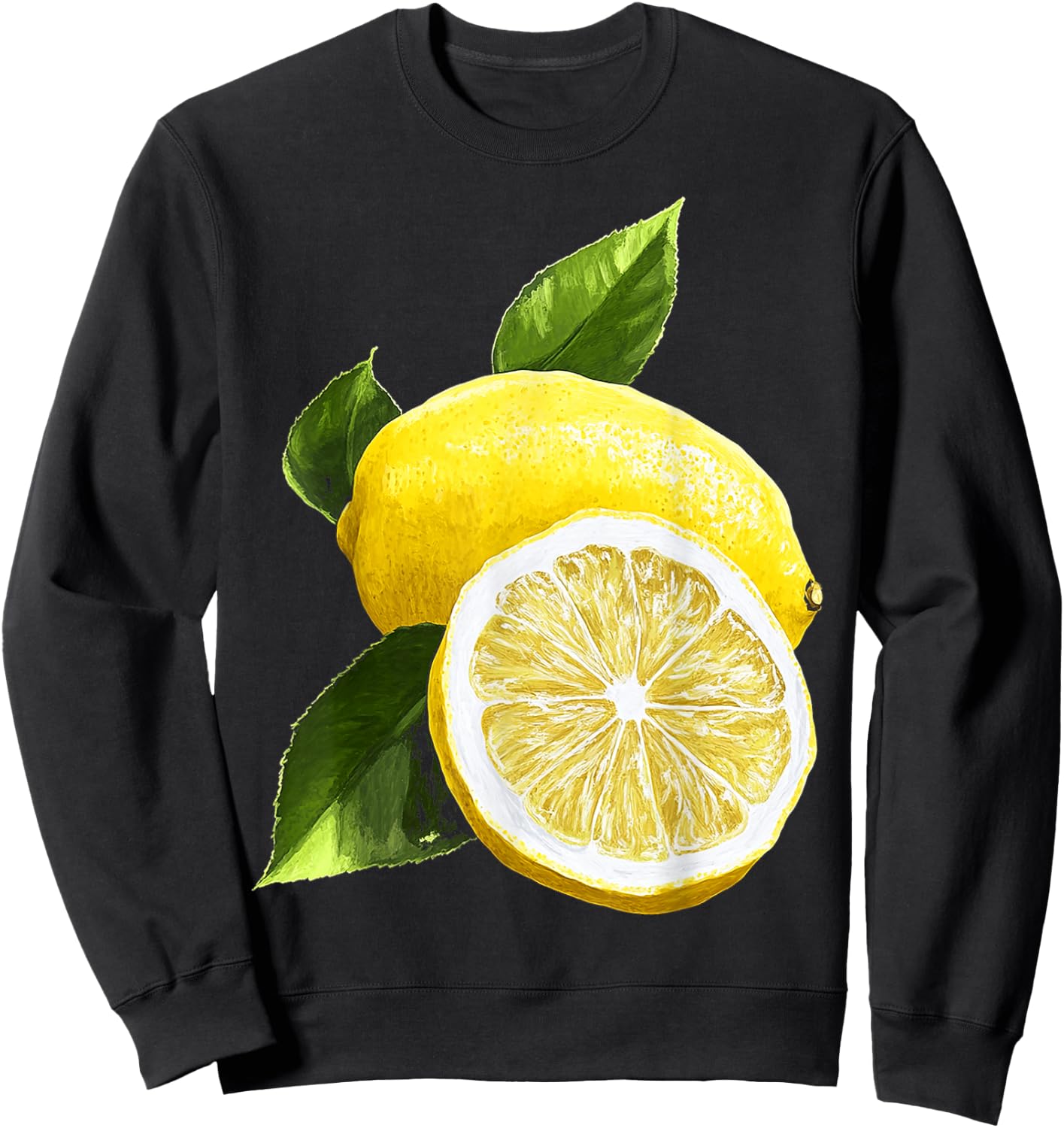 Lemon Lemon Pattern Illustration, Black, S Sweatshirt - Sweatshirt | Black
