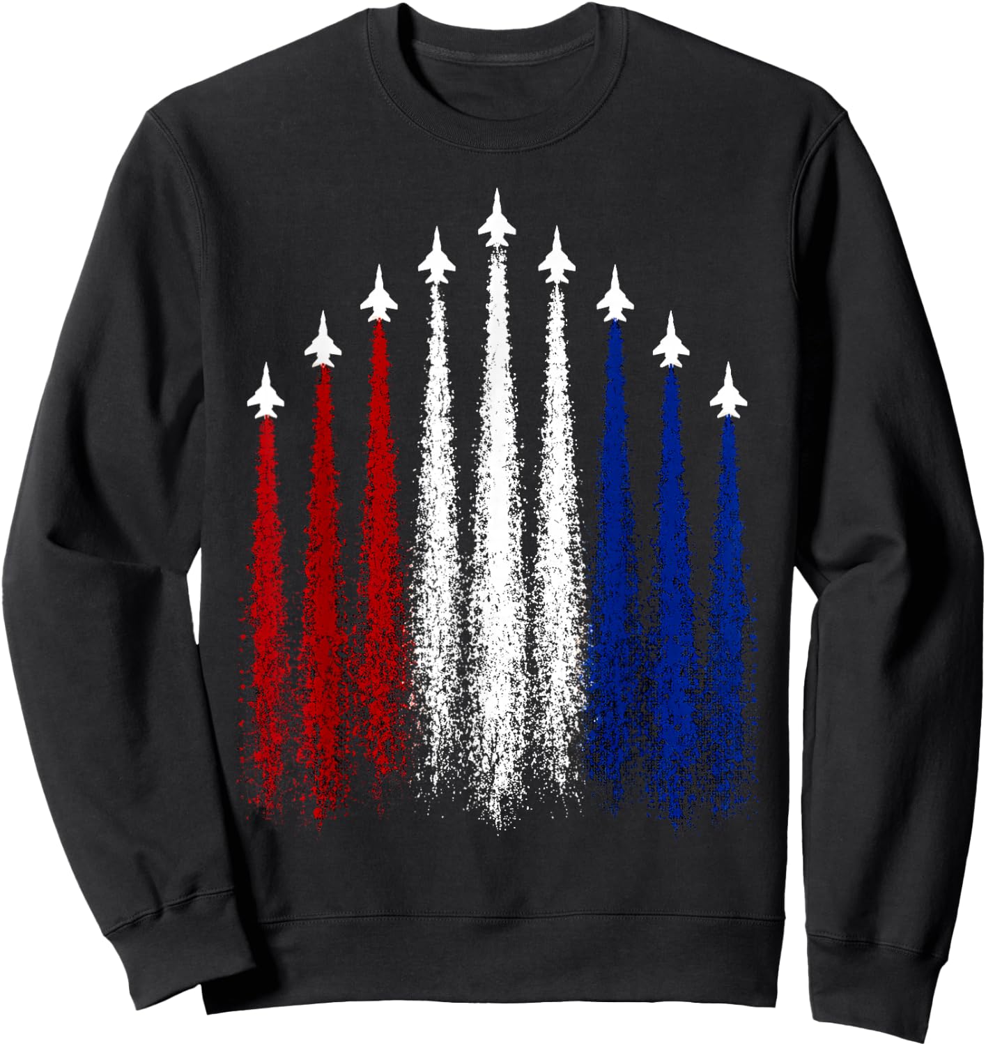 Patriotic Fighter Jets 1776 2026 American Independence Sweatshirt - Sweatshirt | Black