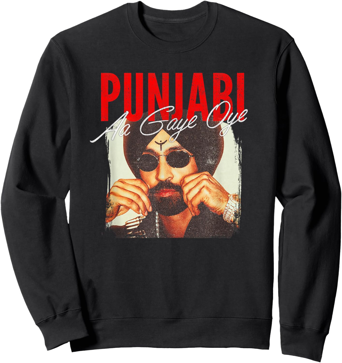 Diljit Aura Punjabi Aa Gaye Oye Sweatshirt - Sweatshirt | Black