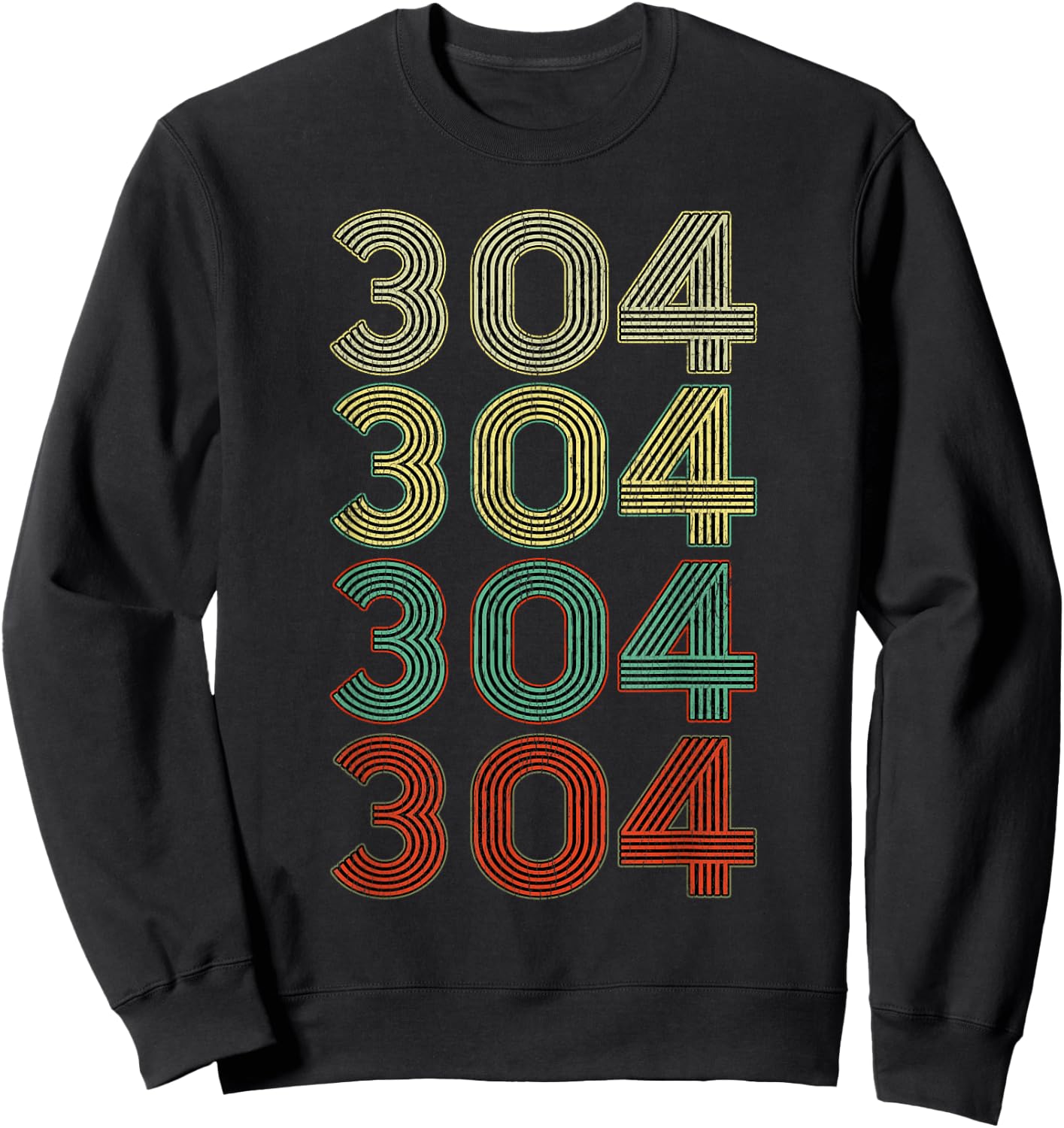 Vintage West Virgina shirt Retro 304 Area Code Sweatshirt - Sweatshirt | Black