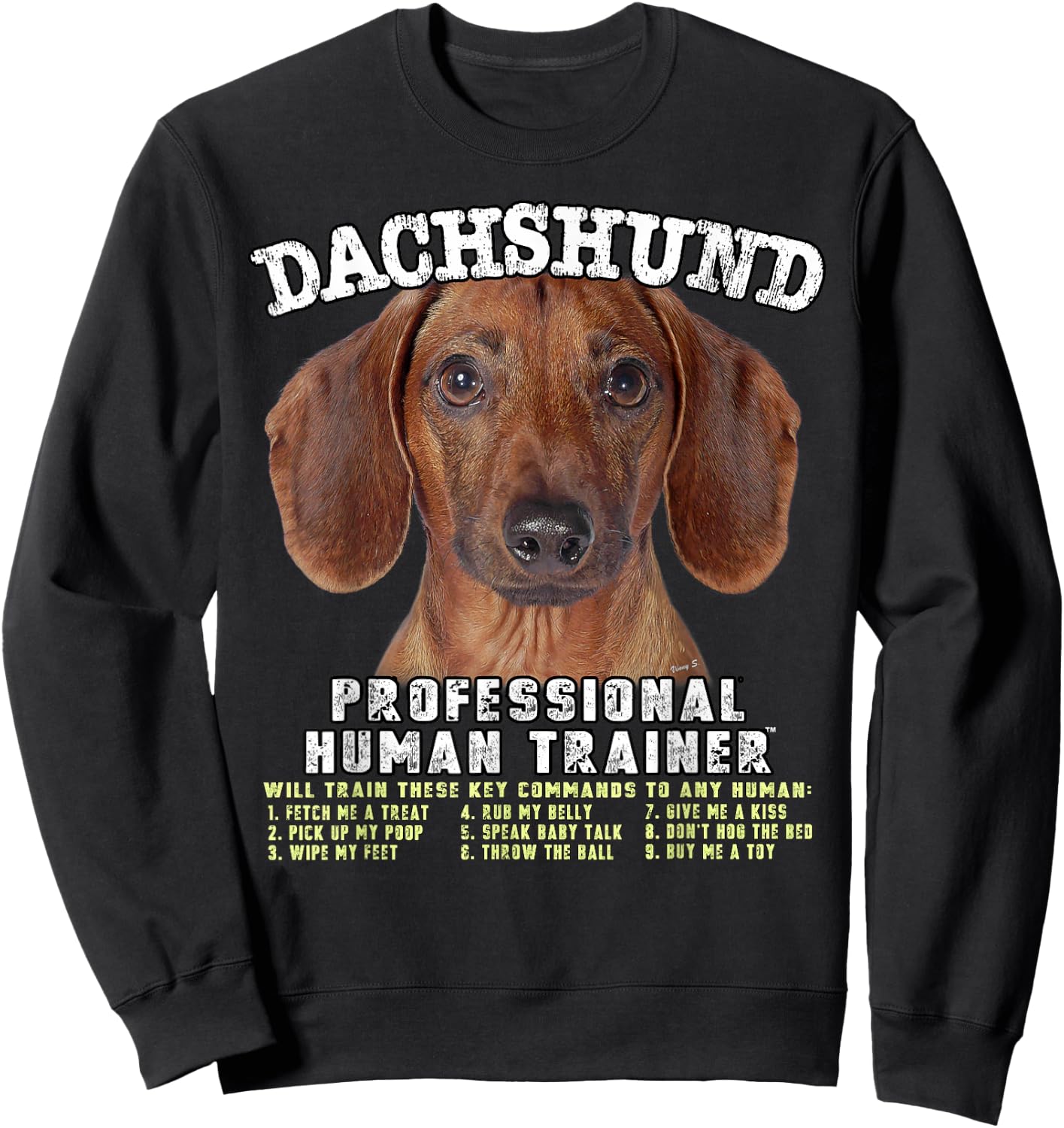 Dachshund Tan Professional Human Trainer Sweatshirt - Sweatshirt | Black