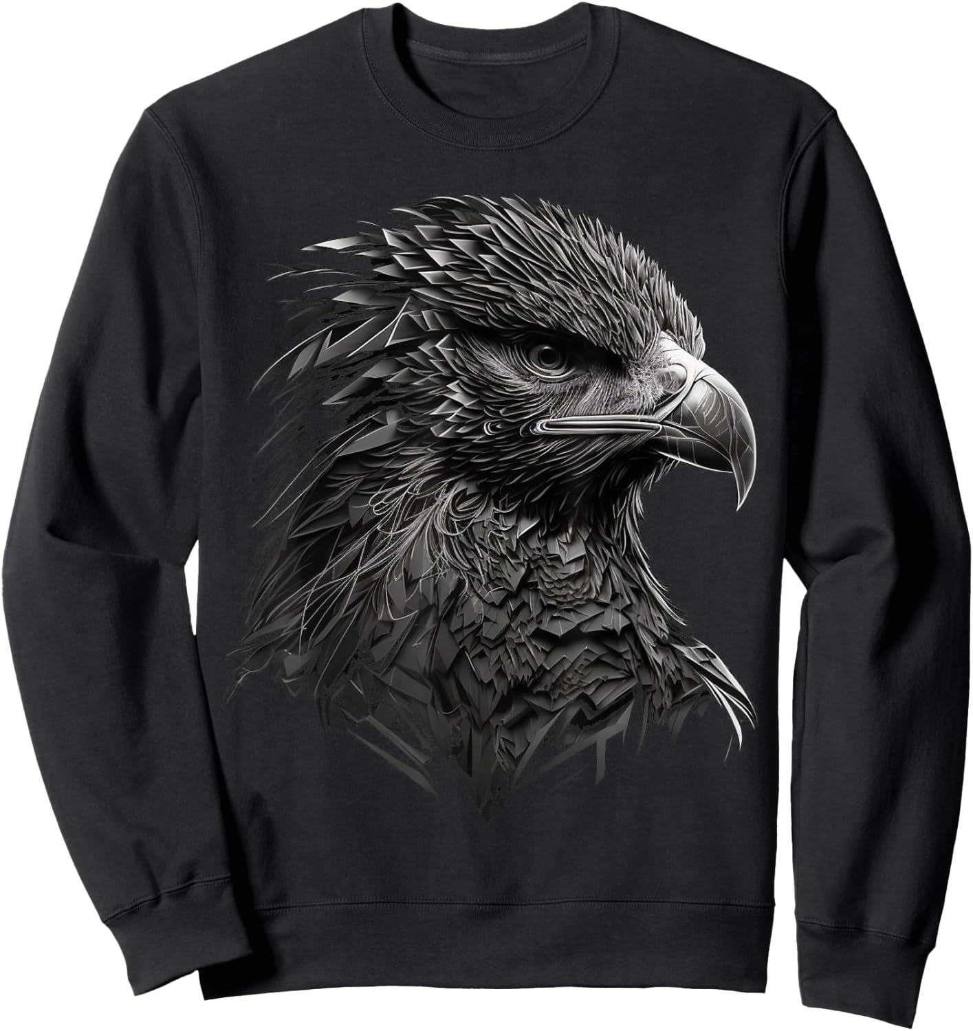 Eagle Bird Hawk Bird Motif Animal , black Sweatshirt - Sweatshirt | Black