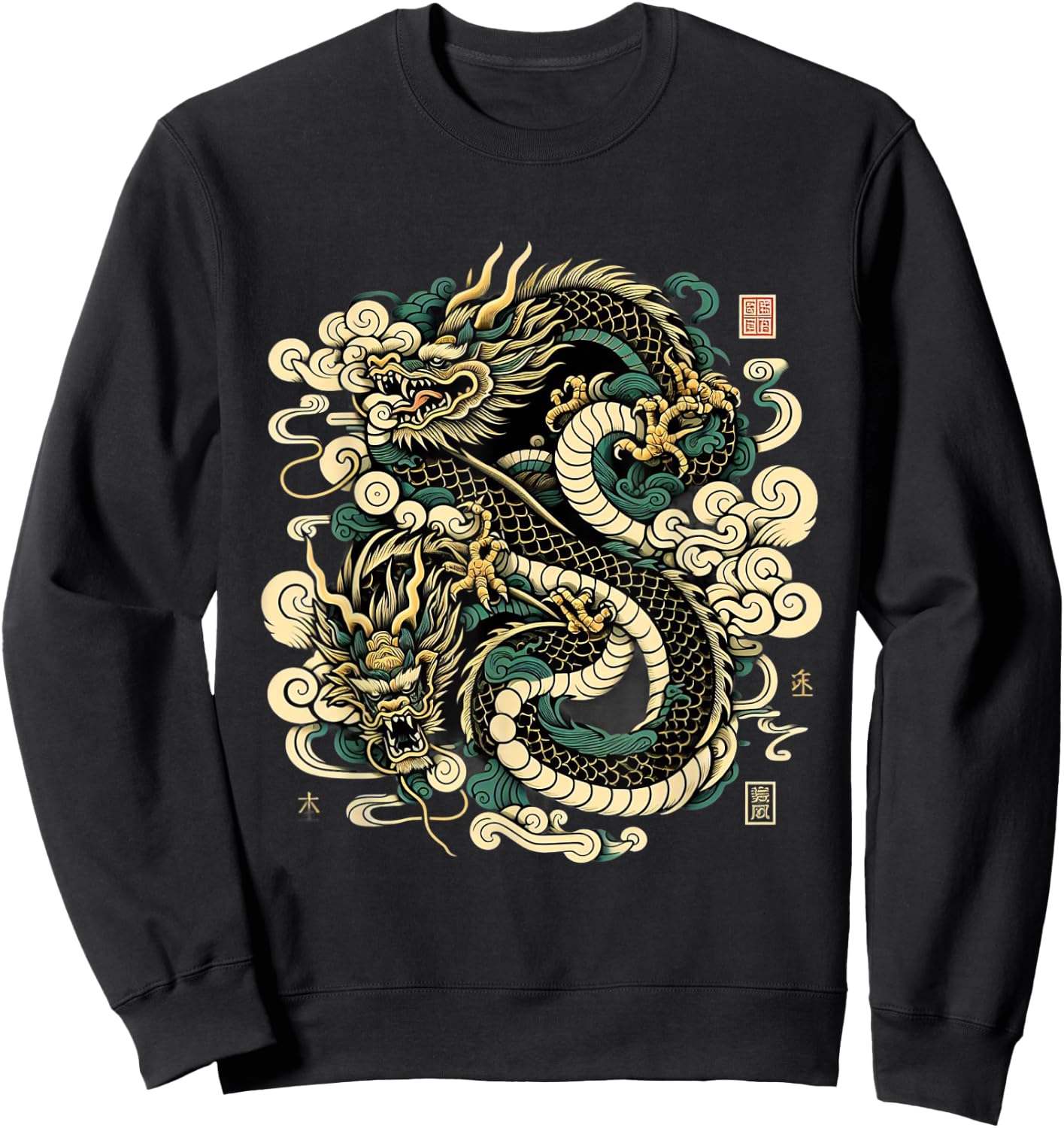 Dragon Aesthetic Japanese Culture Tokyo inspired asian Sweatshirt - Sweatshirt | Black