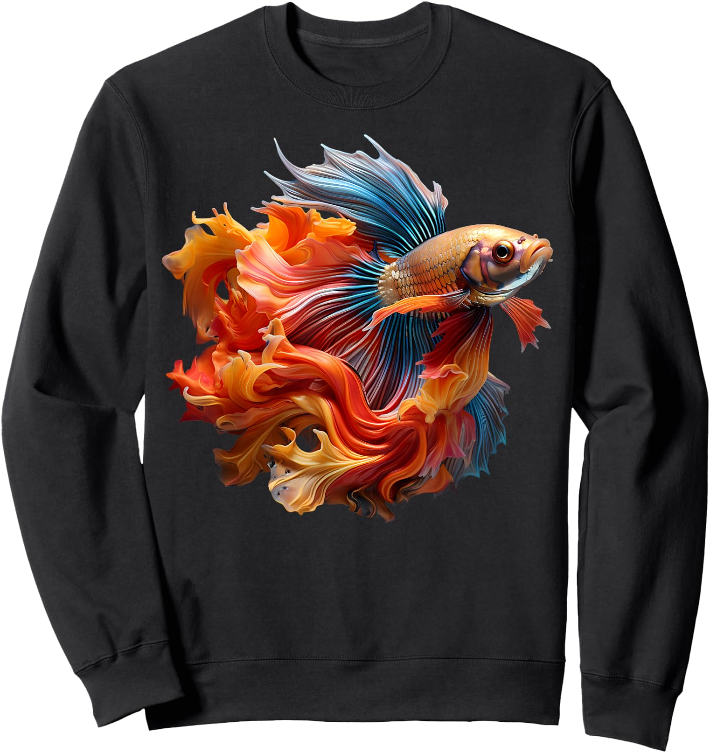Fish Makes Life Betta Siamese Betta Aquascaping Sweatshirt - Sweatshirt | Black