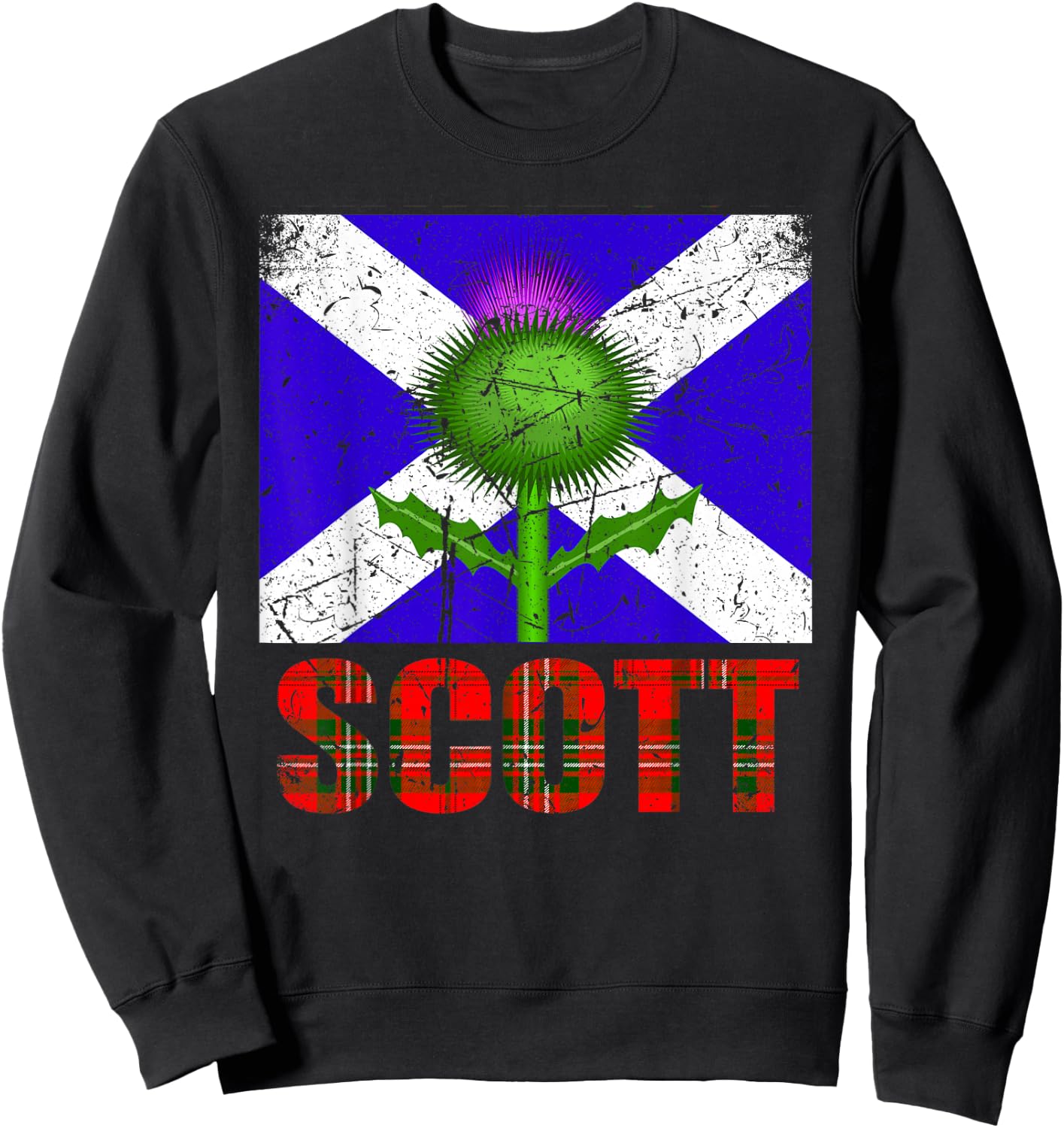 Clan Scott Tartan Scottish Last Name Scotland Pride , Black, S Sweatshirt - Sweatshirt | Black