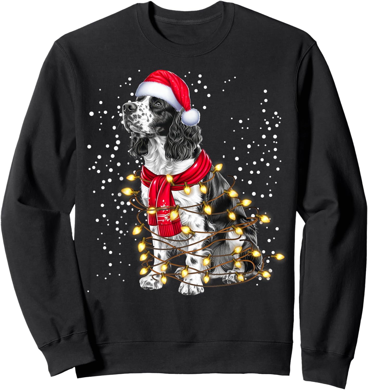 English Springer Spaniel dog Ugly Christmas Dog Xmas Sweatshirt - Sweatshirt | Black