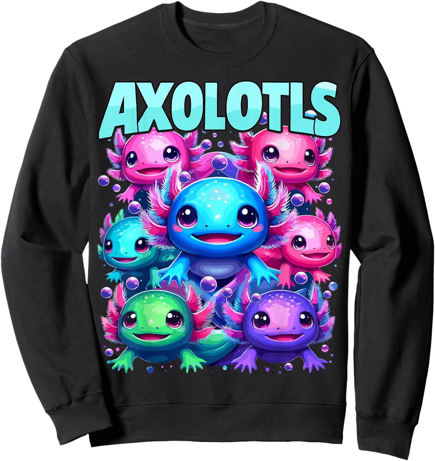 Axolotl Kawaii Funny Axolotls Animals Sweatshirt - Sweatshirt | Black